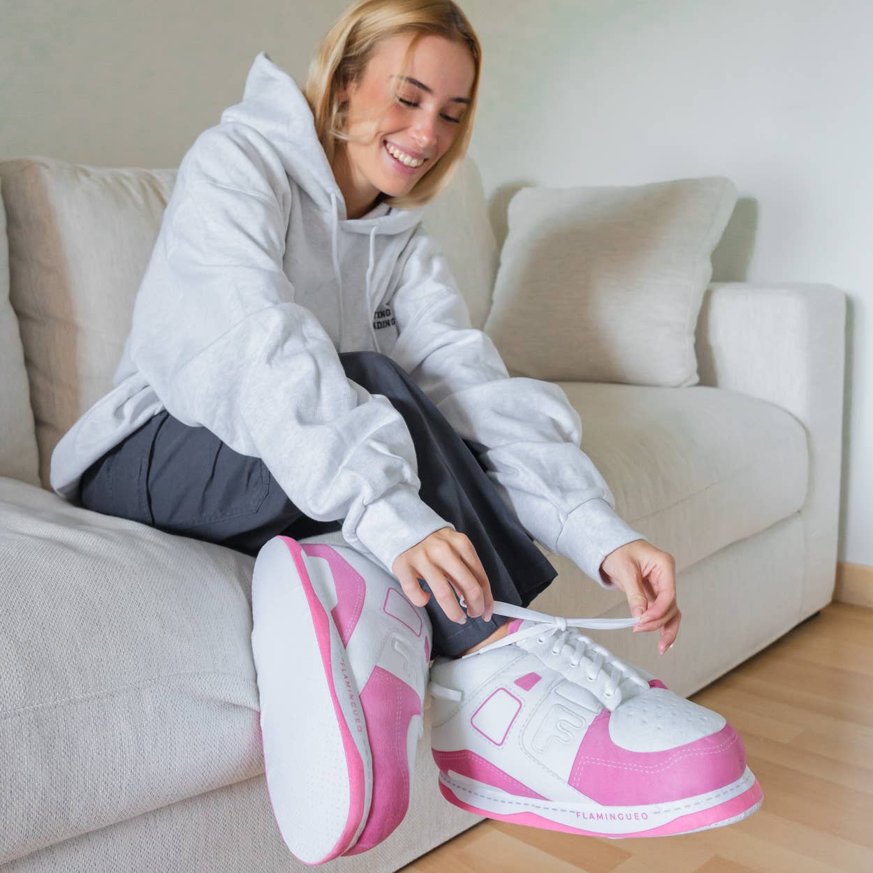 Chaussures de maison unisexes roses SMILES - Image 11