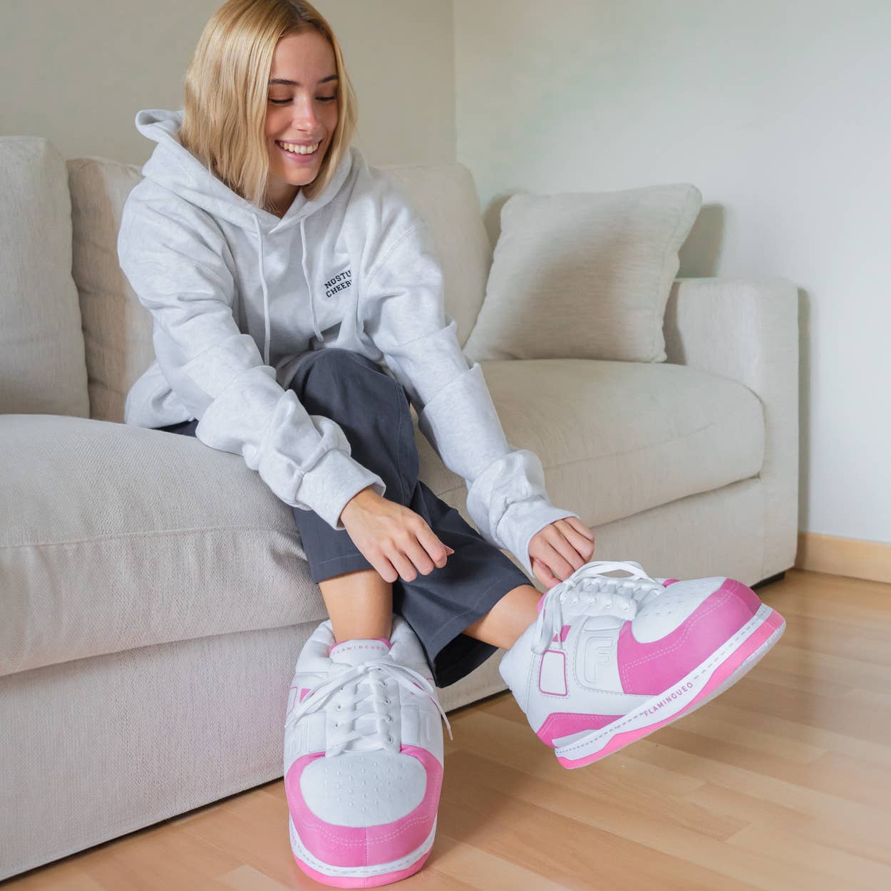 Chaussures de maison unisexes roses SMILES - Image 9