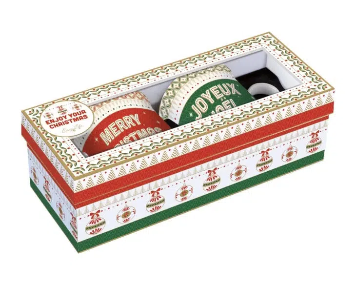 COFFRET 2 MUGS 30CL EN PORCELAINE ENJOY YOUR CHRISTMAS - Image 2