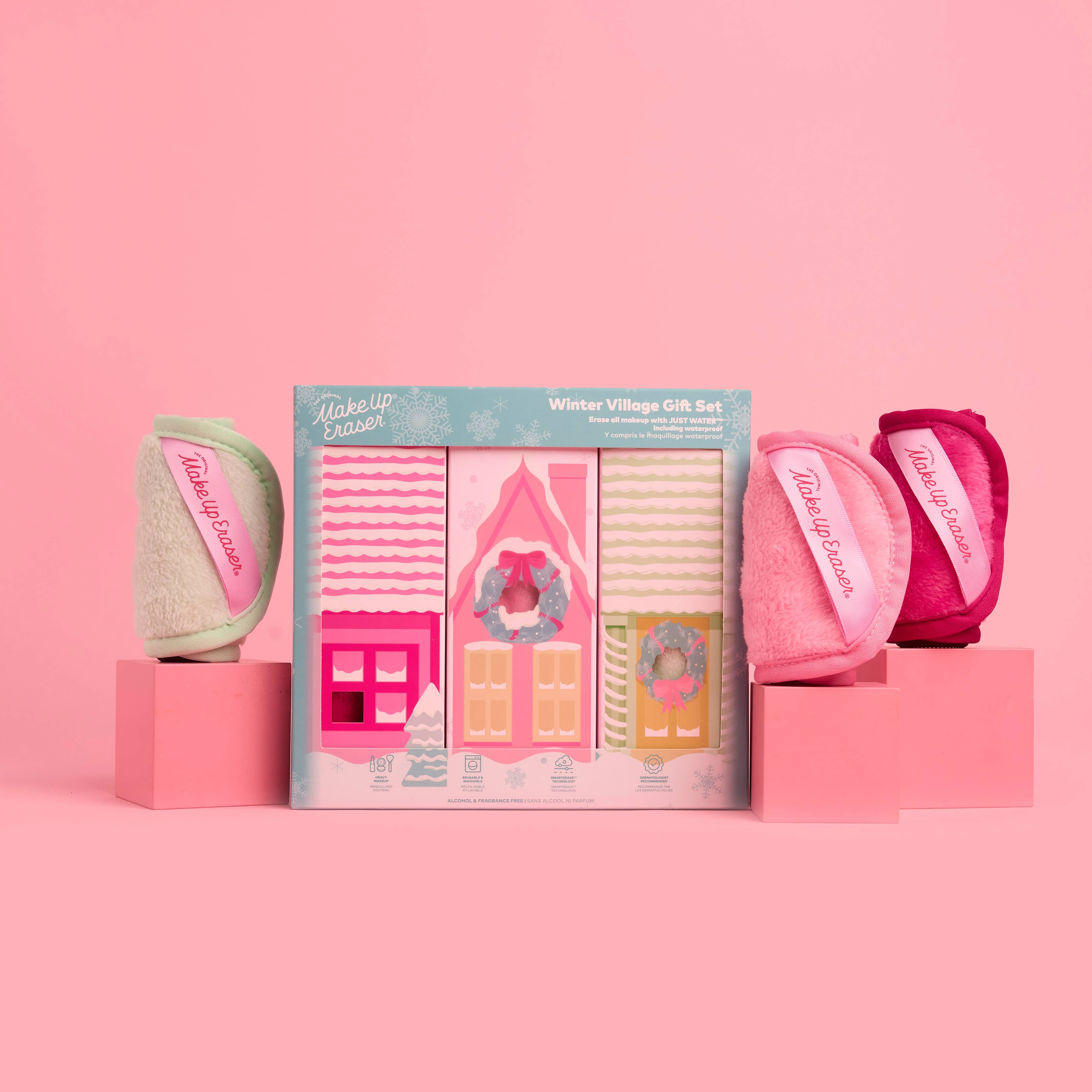 Coffret Cadeau Effaceur de Maquillage Village d'Hiver 3 pièces - Image 2