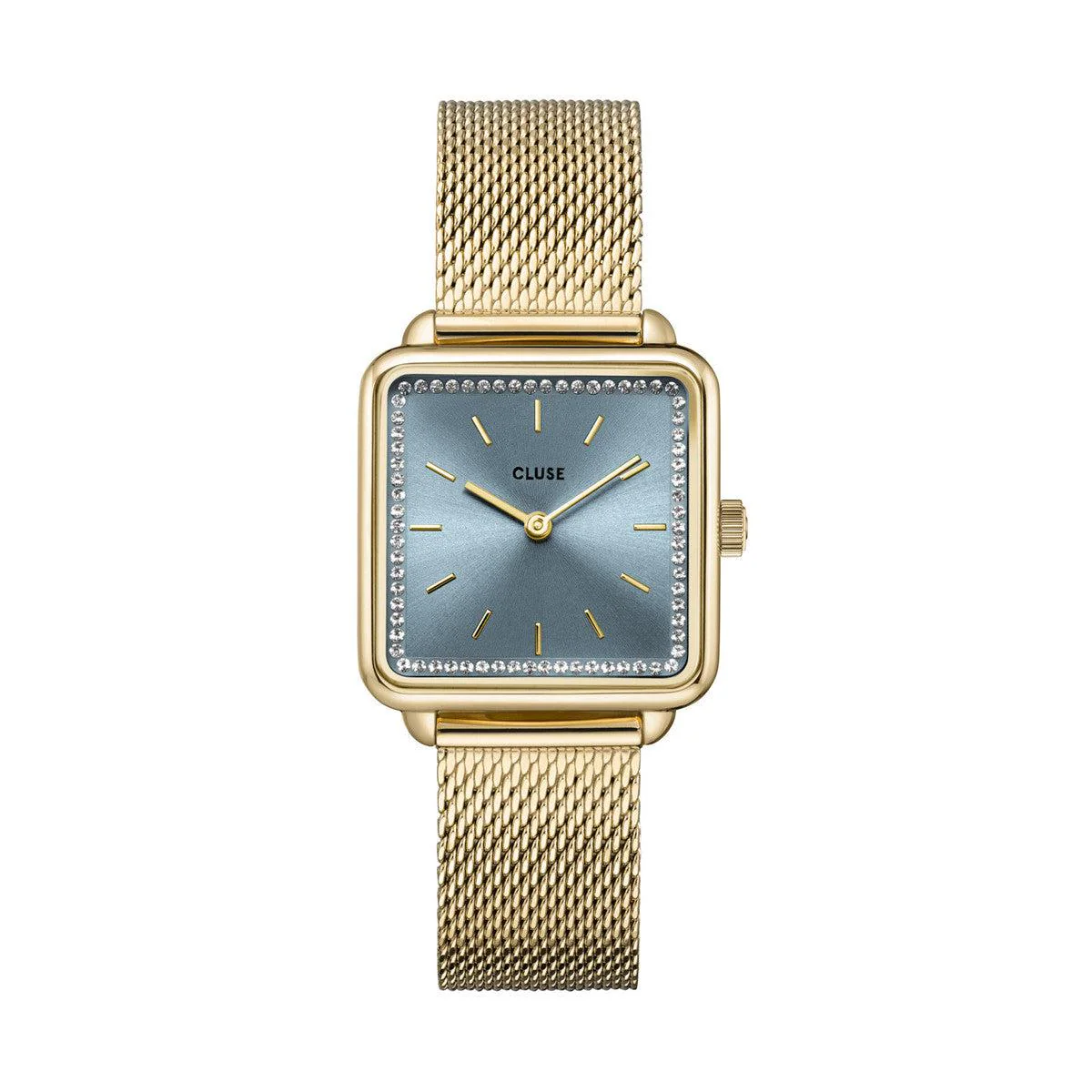 Coffret I La Tétragone Mesh Watch & Chain Bracelet, Gold Colour - Image 4