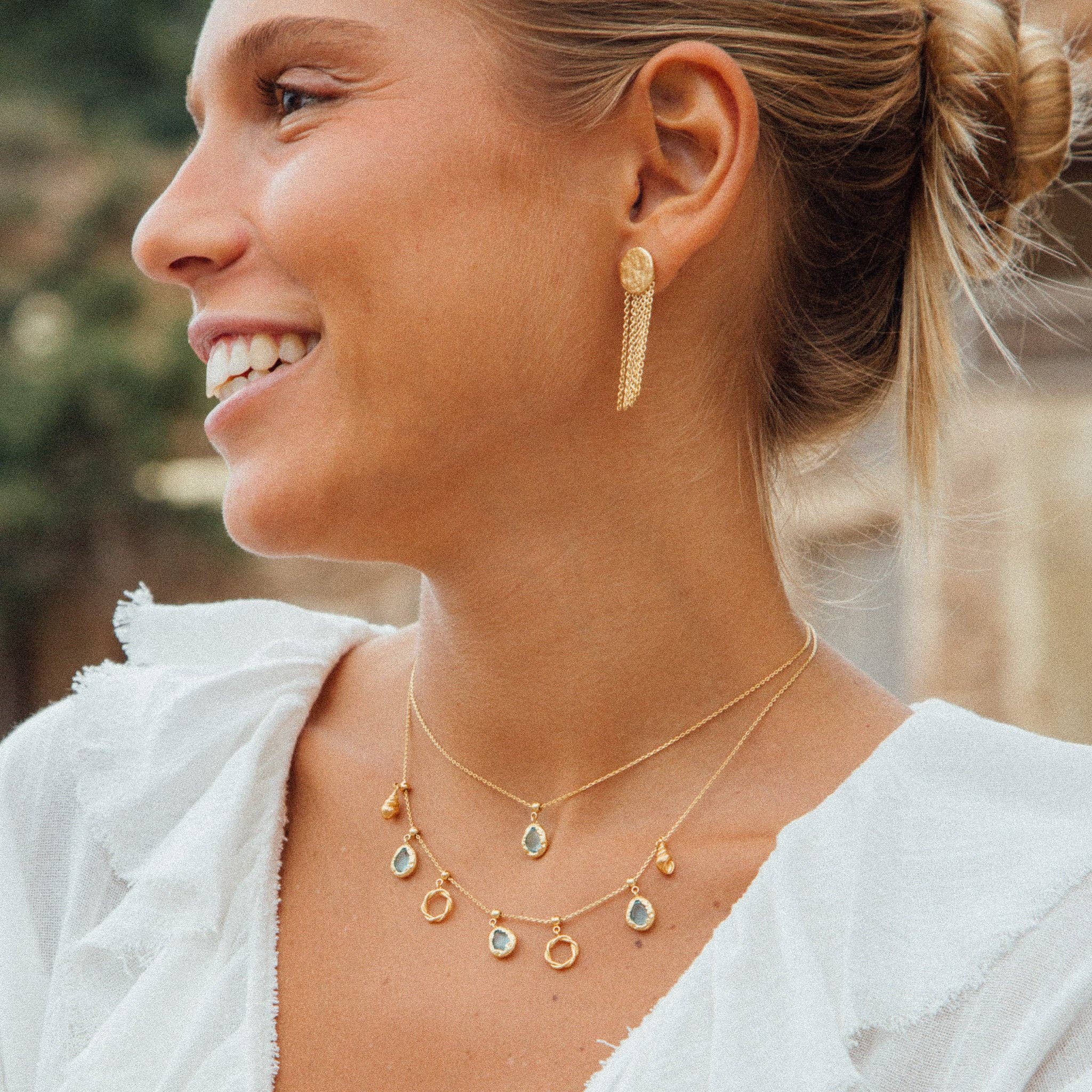 Collier à breloques doubles | Bijoux en or, cadeau, imperméable - Image 3