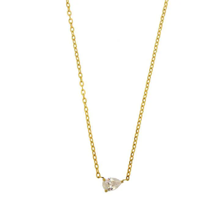 Collier acier Cristal Goutte d’eau