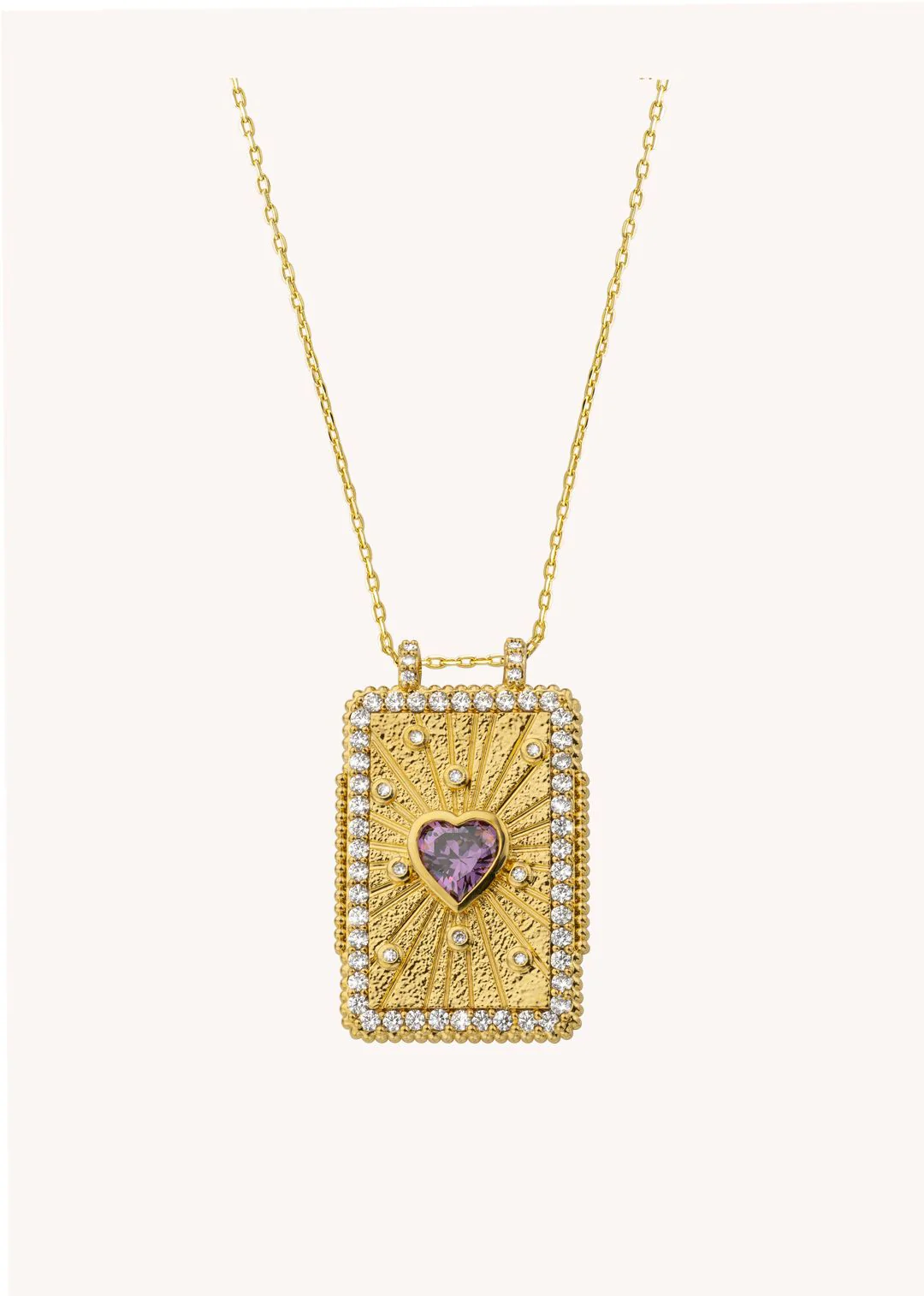 COLLIER - AMETHYST HEART BOHEME