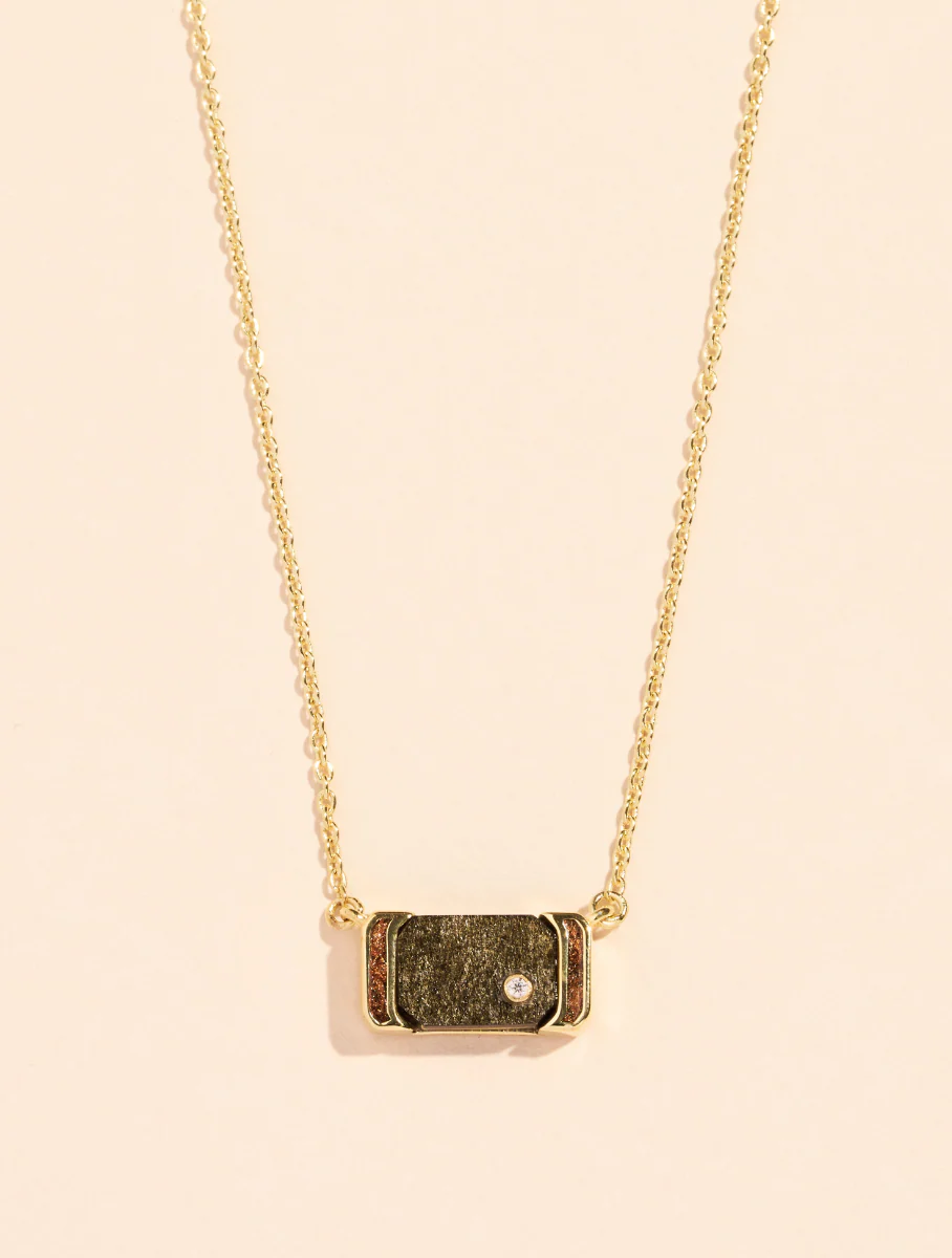 Collier Berri I Obsidienne doré