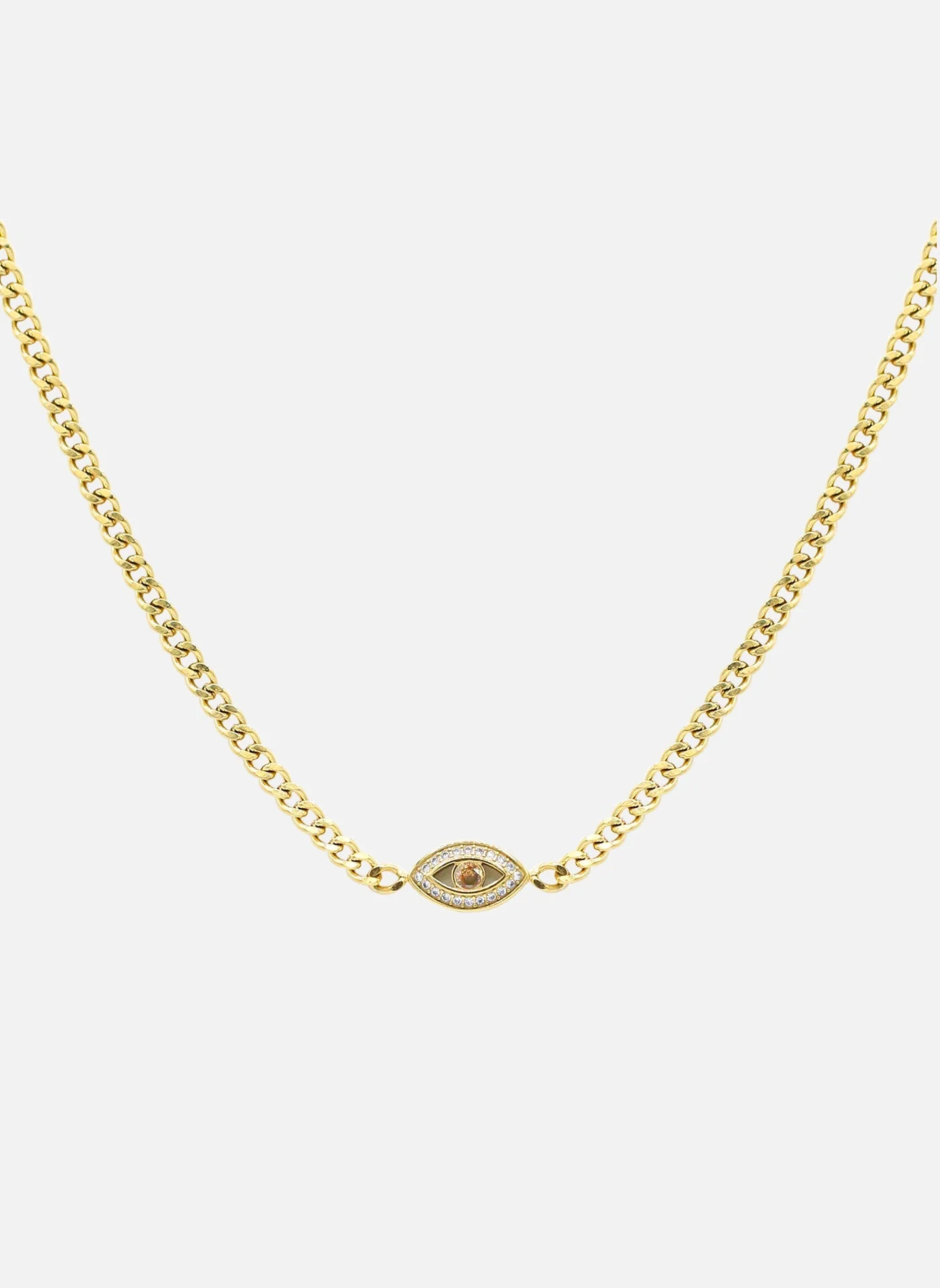 Collier chaîne Neith Or / Oxyde De Zirconium Jaune