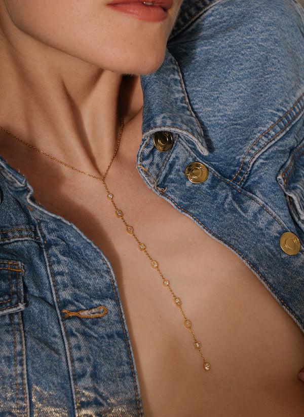 Collier chaîne Tara Étoilée - Or / Oxyde de Zirconium Blanc