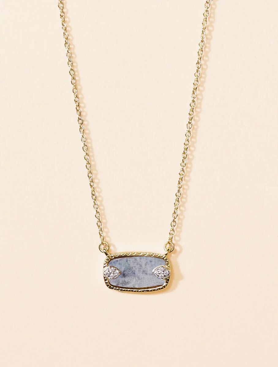 COLLIER SANGHA - ONYX ET PIERRE DE LUNE