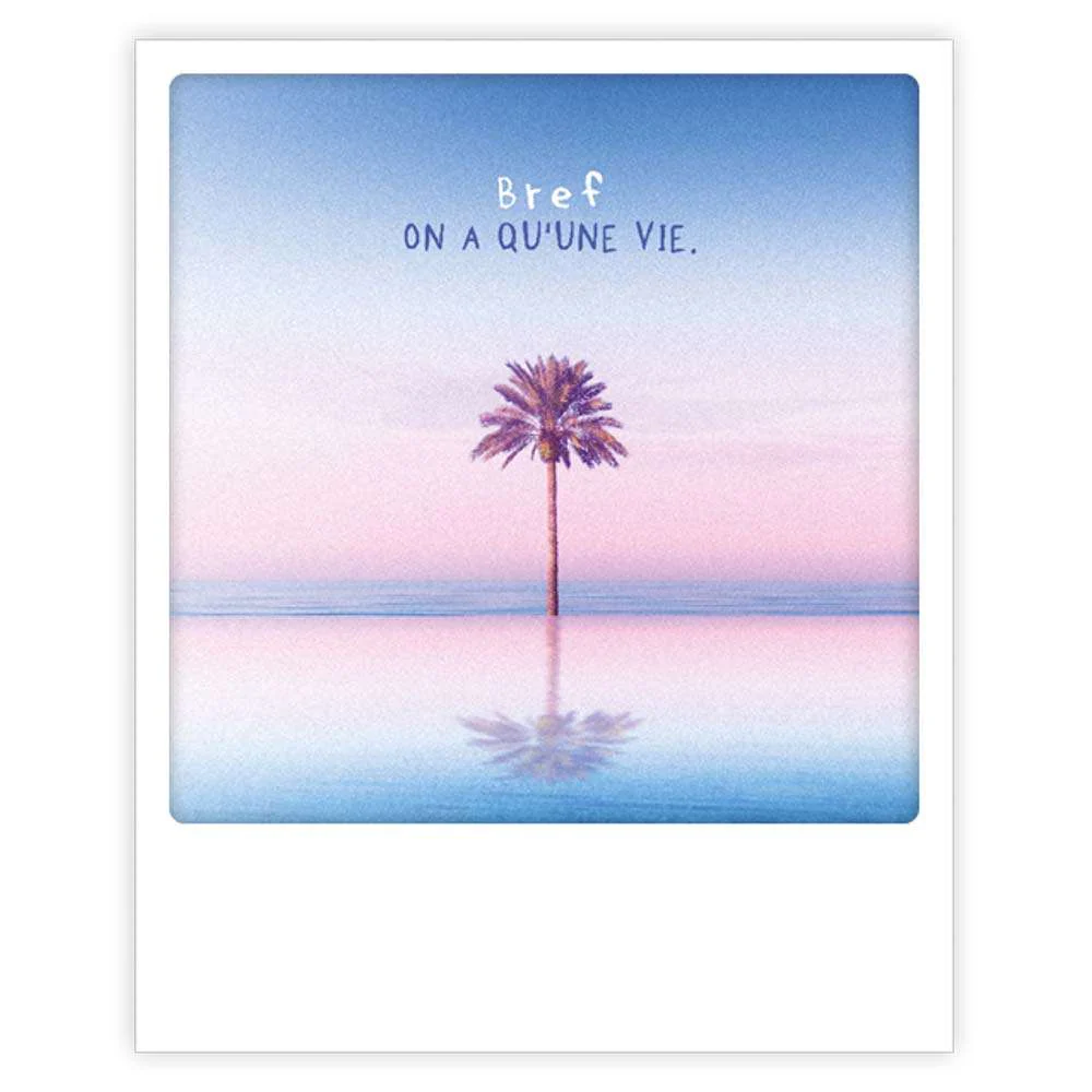 Carte postale - Format Polaroide - Bref on a qu'une vie