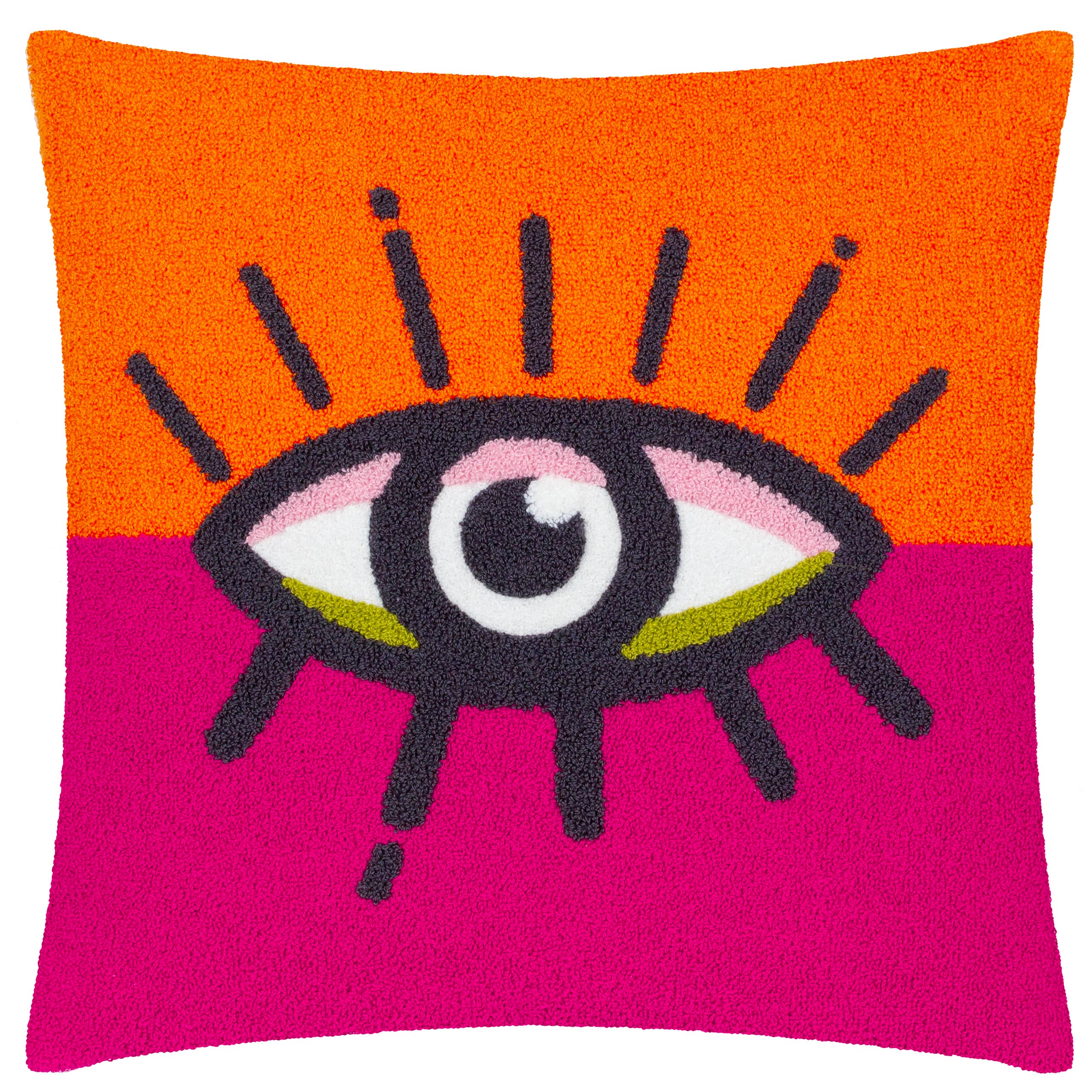 Coussin à boucles All Eyes On You, orange/rose: Orange/Rose / Garni en polyester / 45 x 45 cm - Image 2