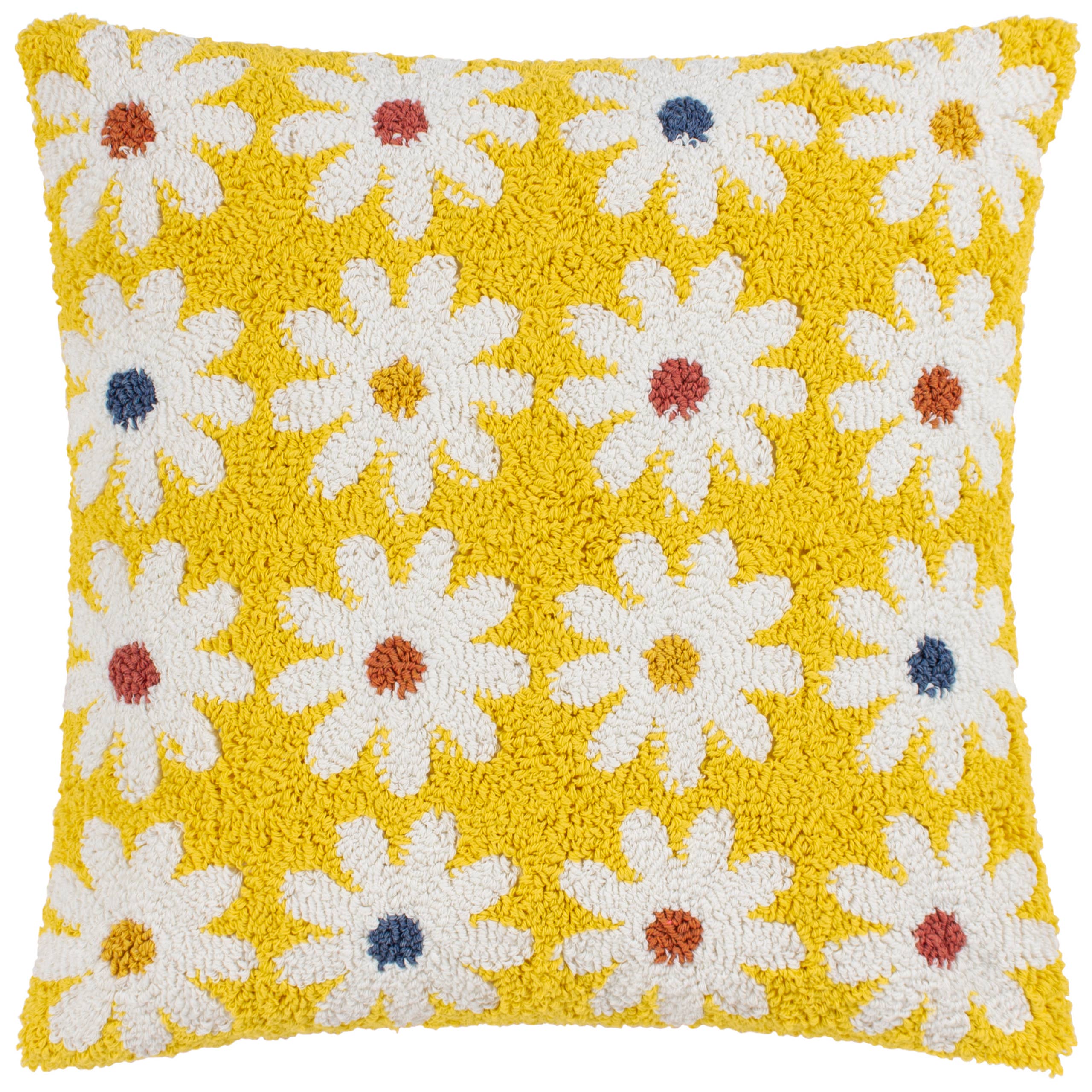 Coussin en tricot Daisy New Mellow Yellow: Jaune moelleux / Garni en polyester / 45 x 45 cm - Image 2