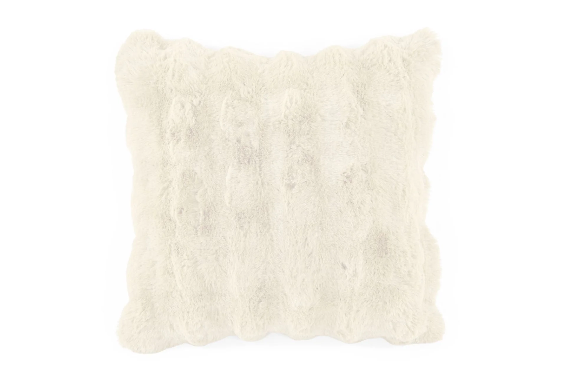 Coussin (rempli) Bubble rabbit fur - 45x45cm, ivory
