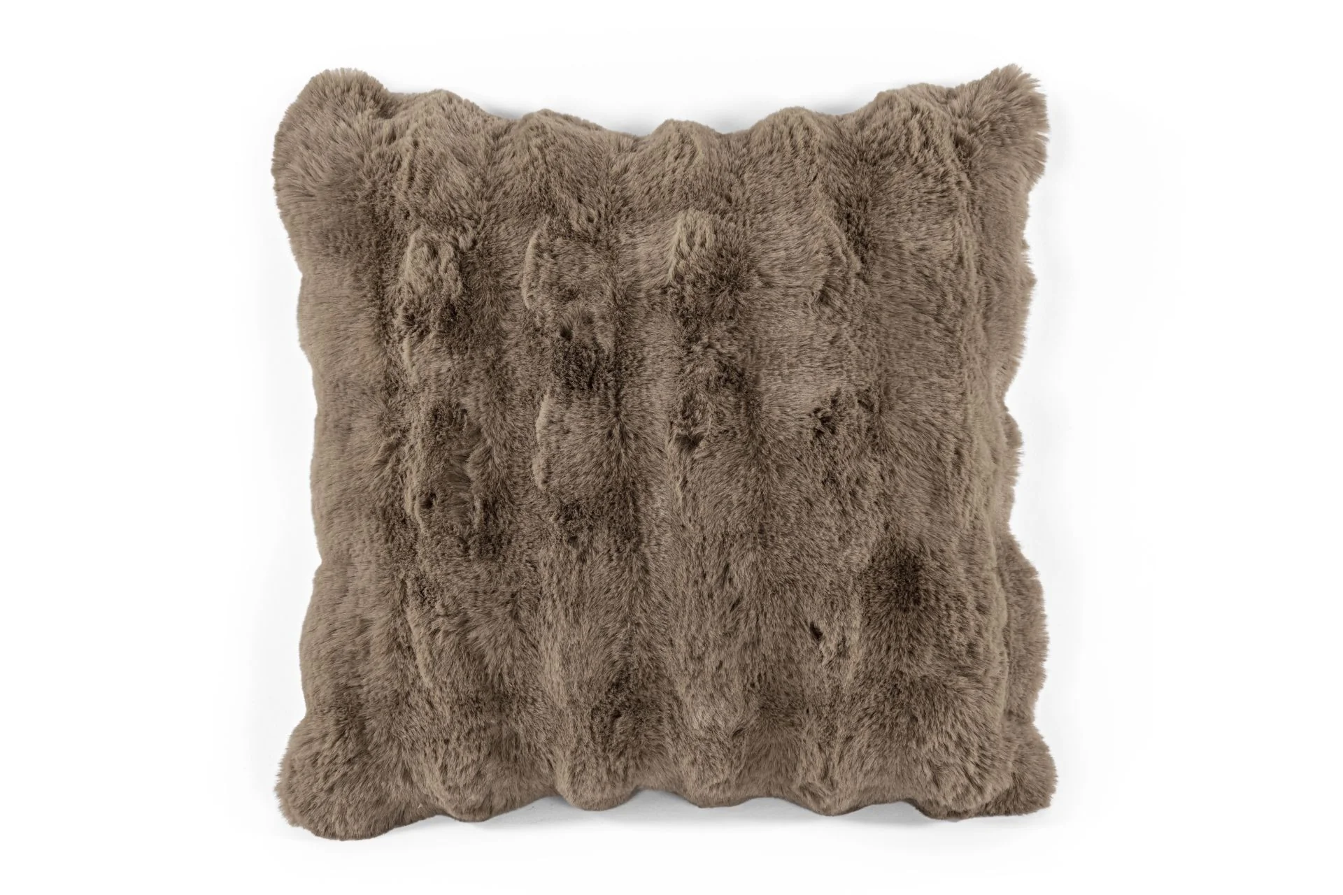 Coussin (rempli) Bubble rabbit fur - 45x45cm, taupe