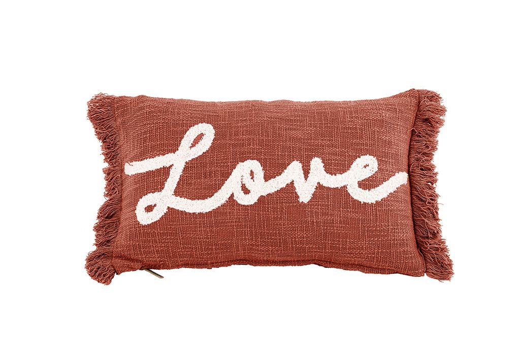 Coussin (rempli) COTTON SLUB "LOVE"

30x50CM, rust
