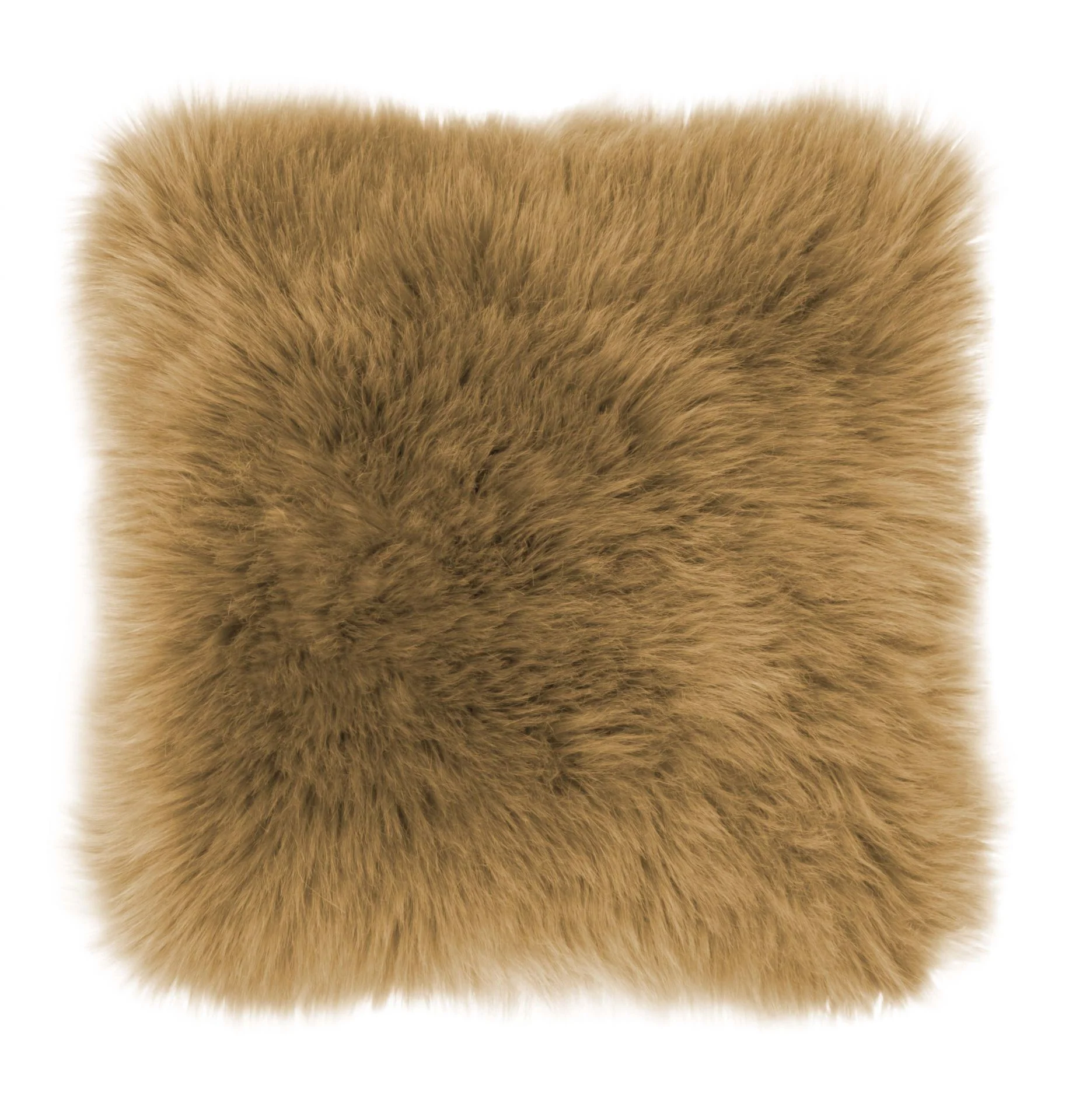 Coussin (rempli) peau de mouton + suede 45x45CM camel