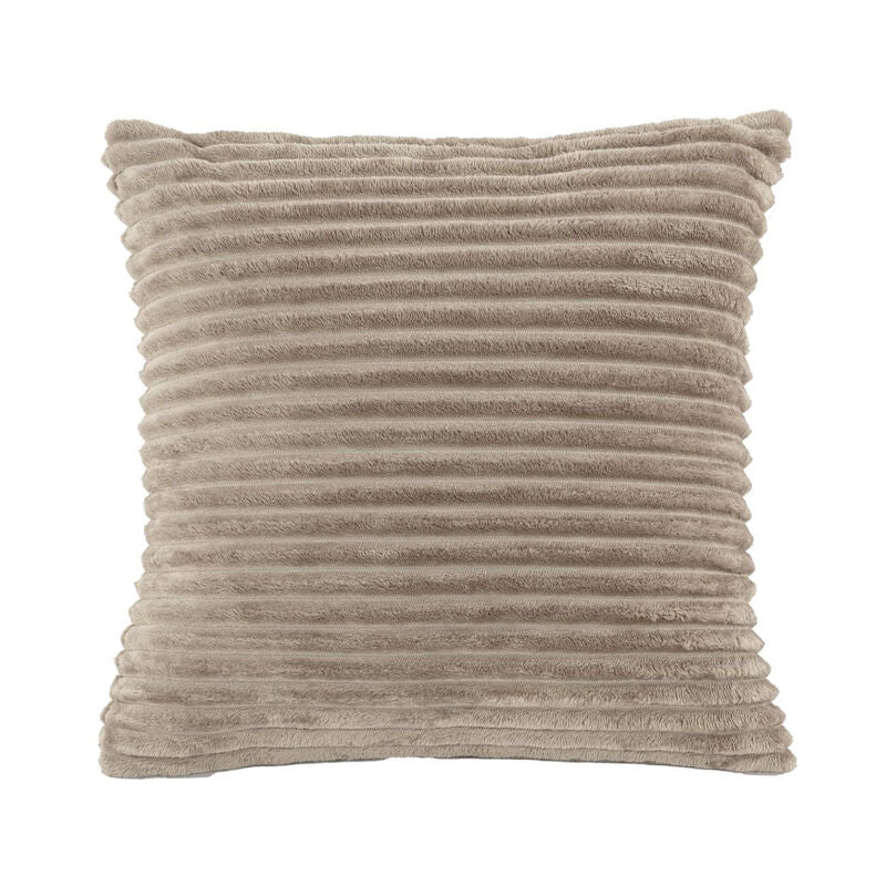 Coussin (rempli) RIBBLE, Micoflannel - 45x45cm, taupe
