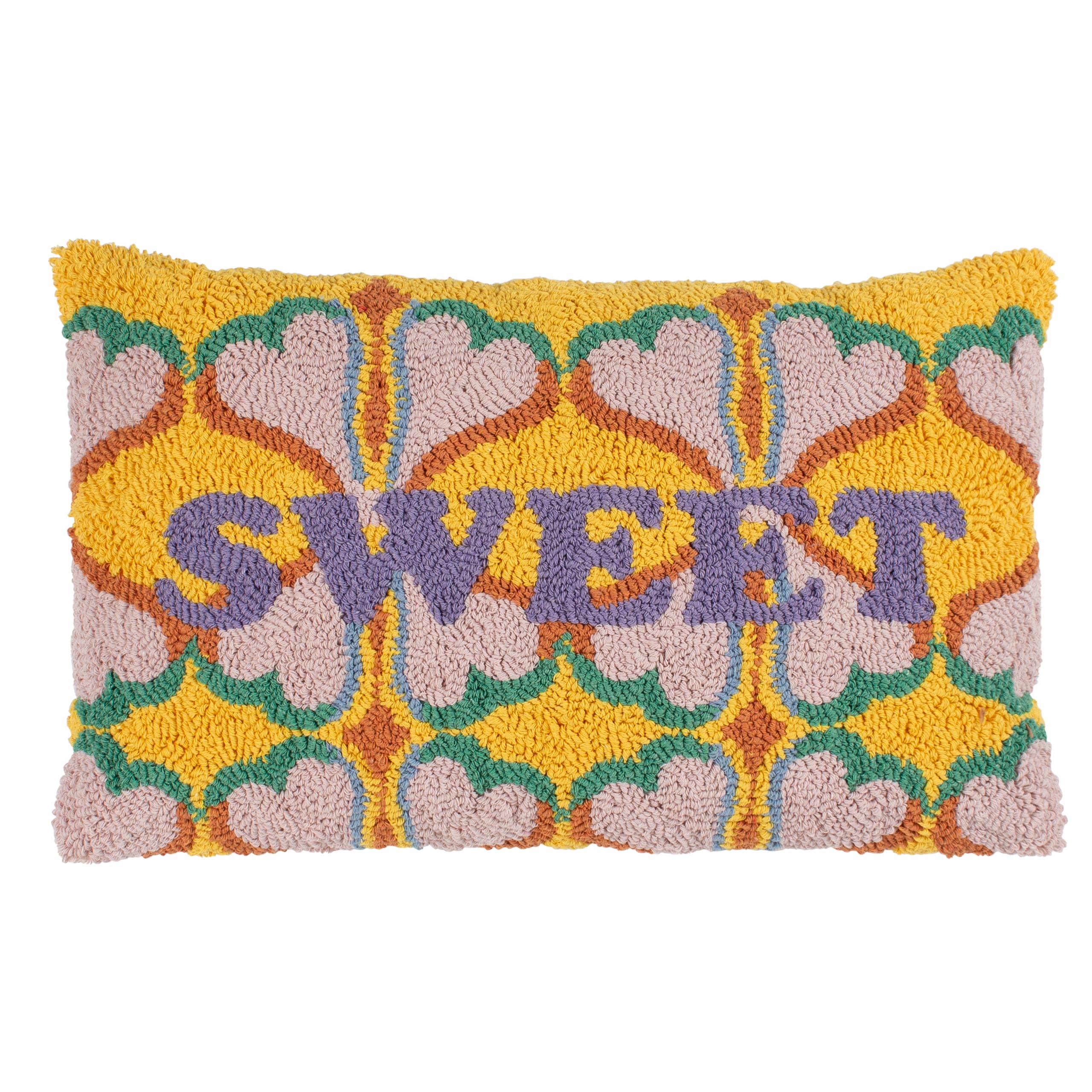 Coussin Sweet Knitted Jaune/Rose: Jaune/Rose / Garni en polyester / 30 x 50 cm - Image 2