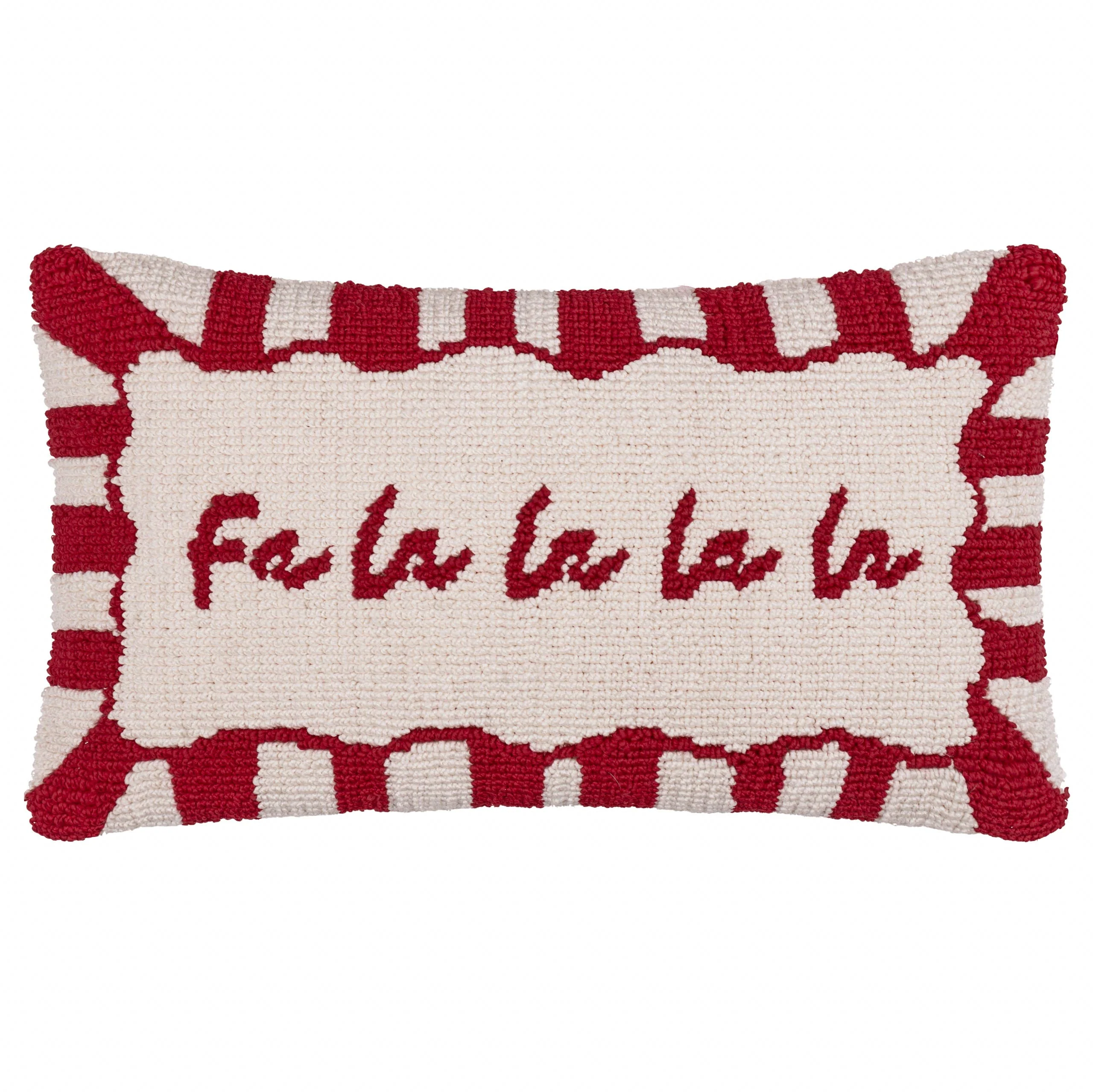 Coussin Touffeté Candy Fa La La Rouge/Blanc: Rouge/Blanc / Garni en polyester / 30 x 50 cm