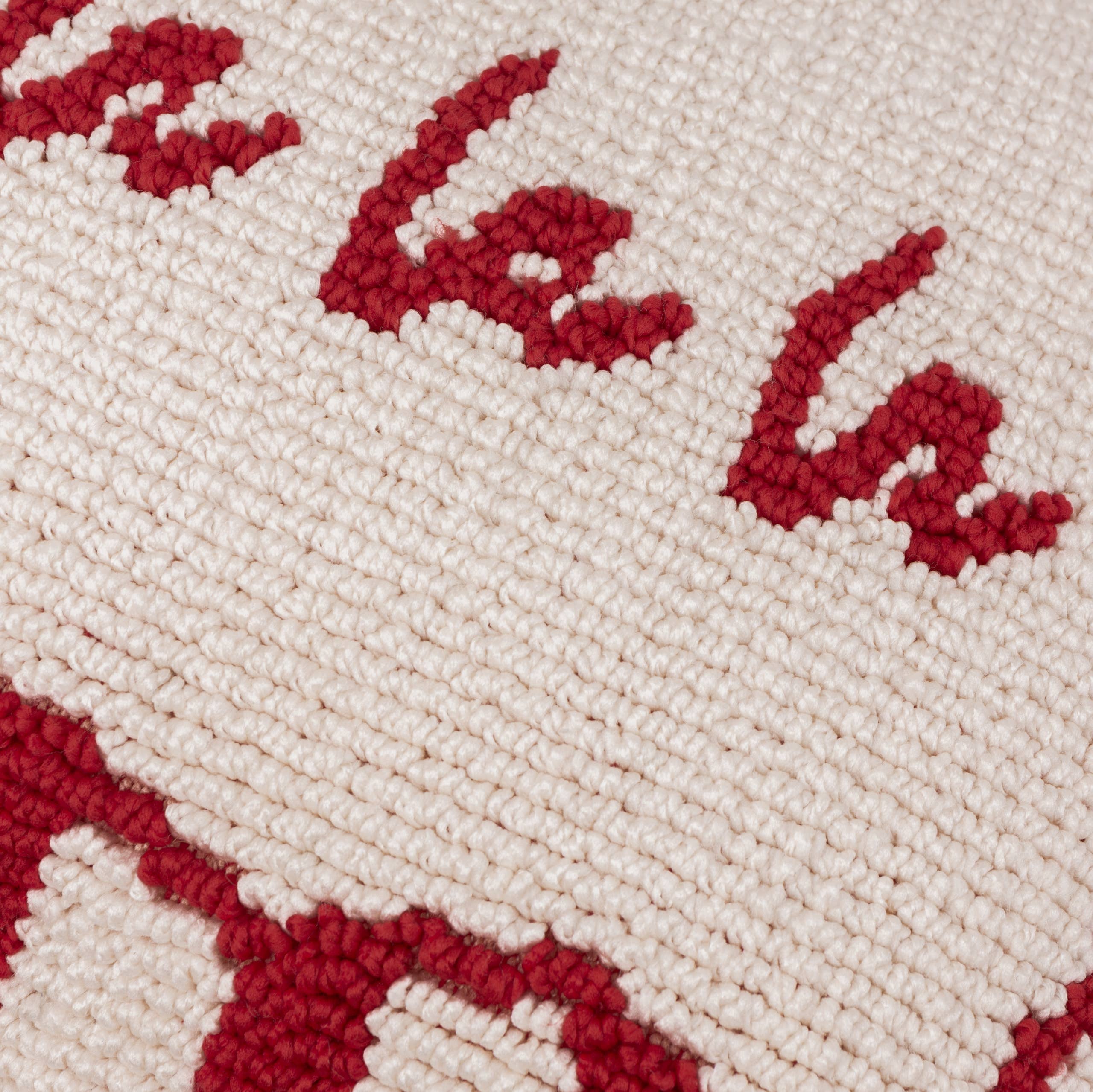 Coussin Touffeté Candy Fa La La Rouge/Blanc: Rouge/Blanc / Garni en polyester / 30 x 50 cm - Image 4