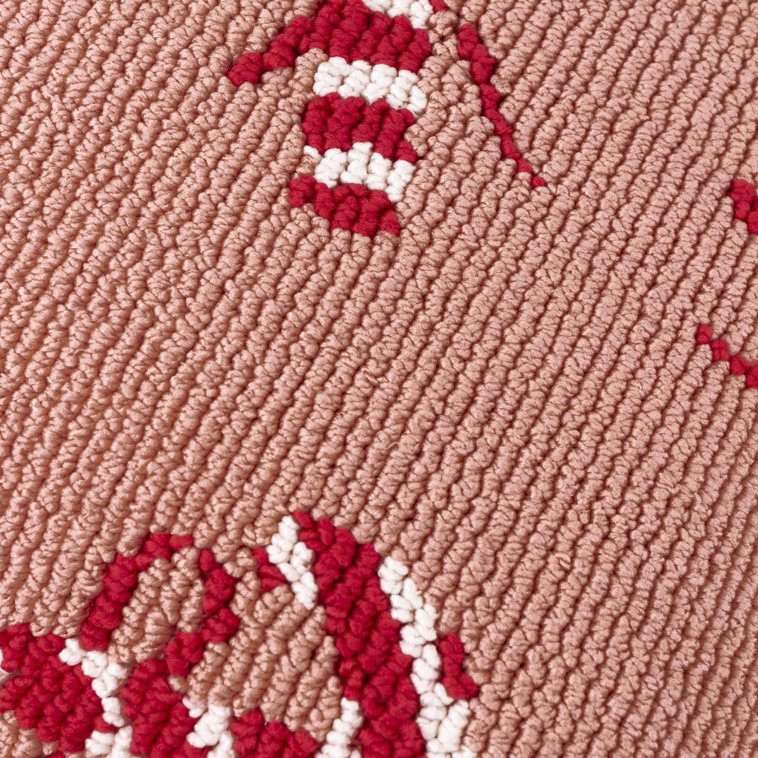 Coussin Tufté Sucre d'Orge Rose/Rouge: Rose/Rouge / Garni en polyester / 45 x 45 cm - Image 4