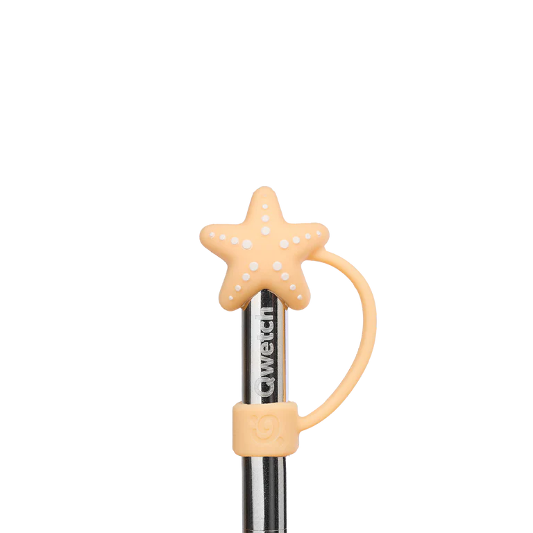 Embout pour paille - cup isotherme inox - etoile de mer - abricot