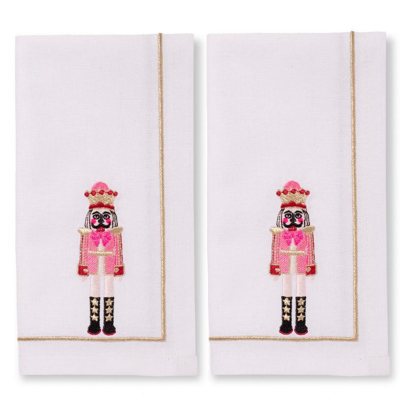 Embroidered napkins nutcracker white 45cm Pack of 2 - Image 4