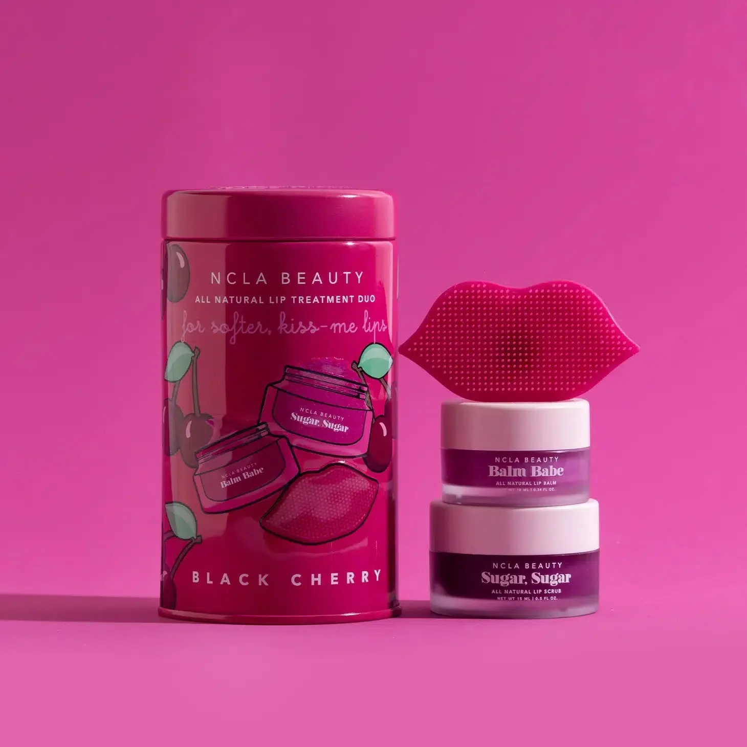 Ensemble de soins pour les lèvres Black Chery + brosse à lèvres