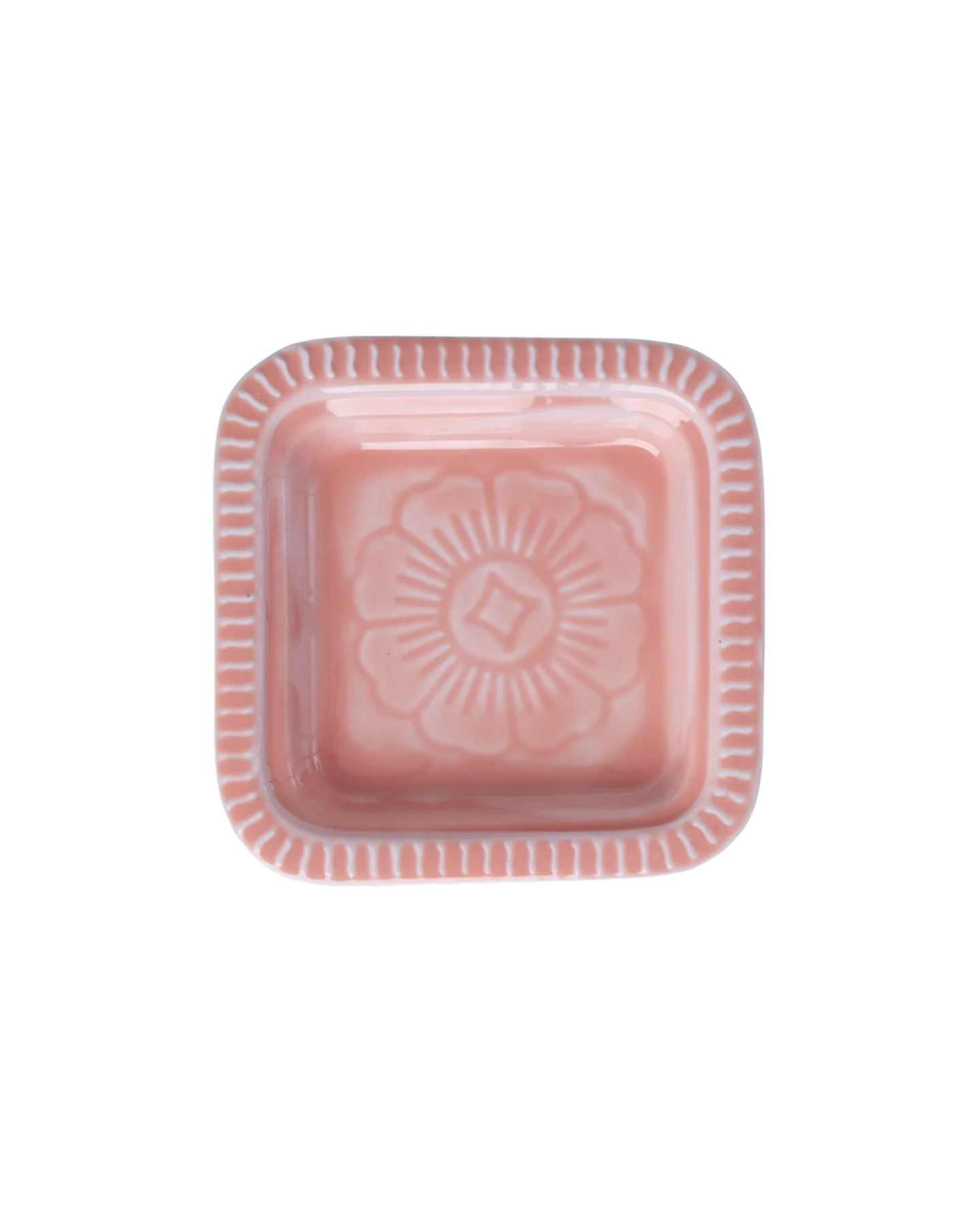 Extra Small Square Metal Tray - Pastel Coral