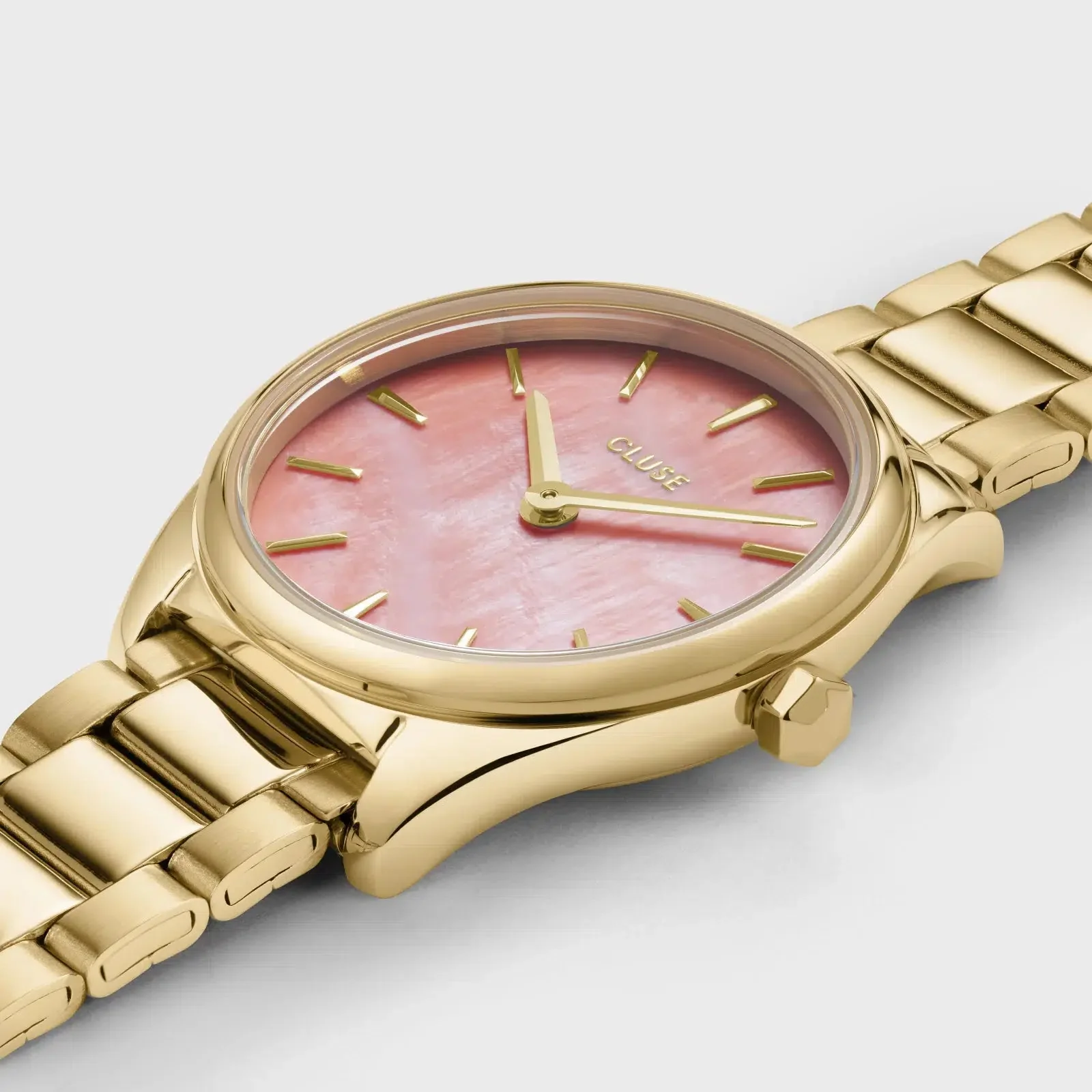Féroce Mini Watch Steel, Apricot Pearl, Gold Colour - Image 3