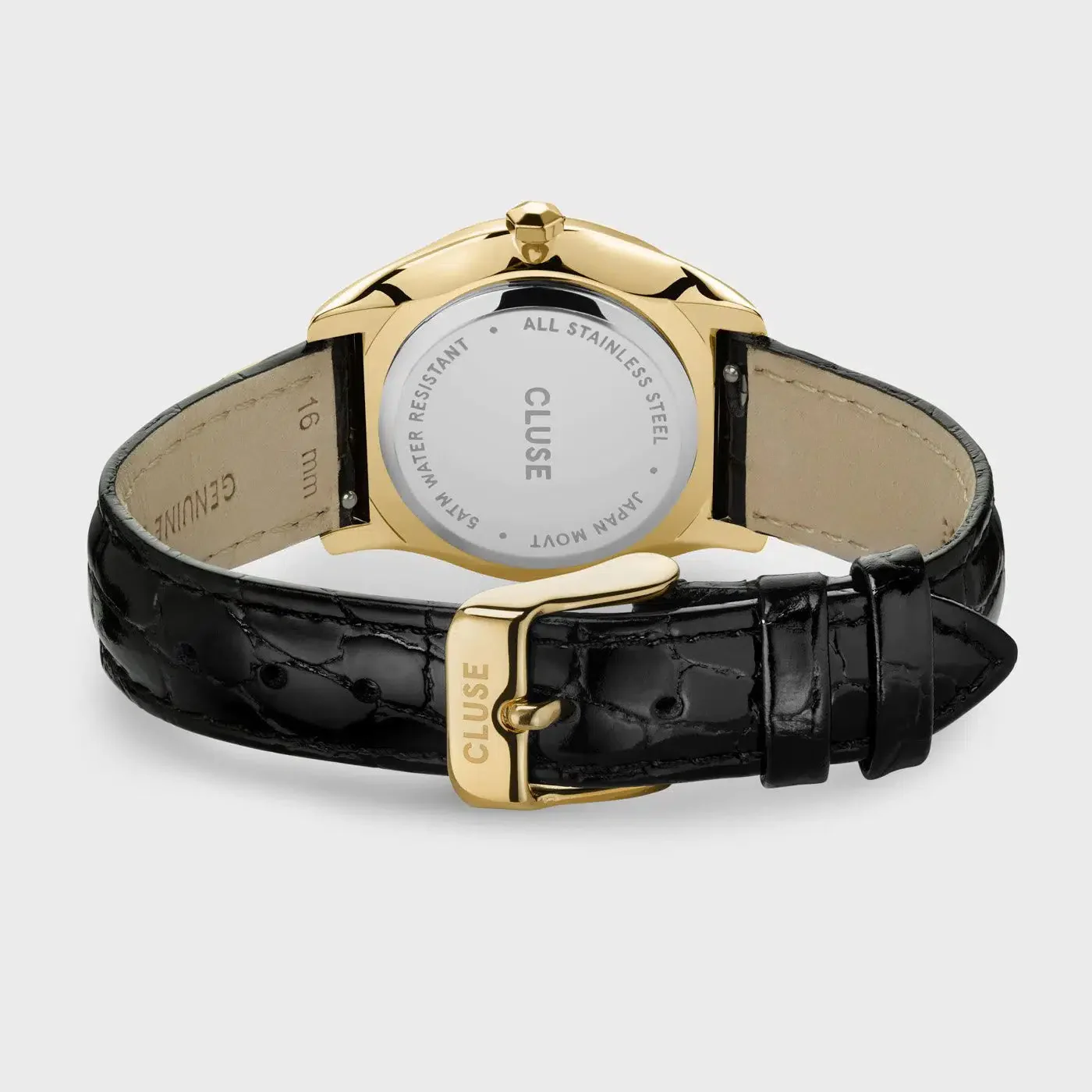 Féroce Petite Leather Black Alligator, Gold - Image 4