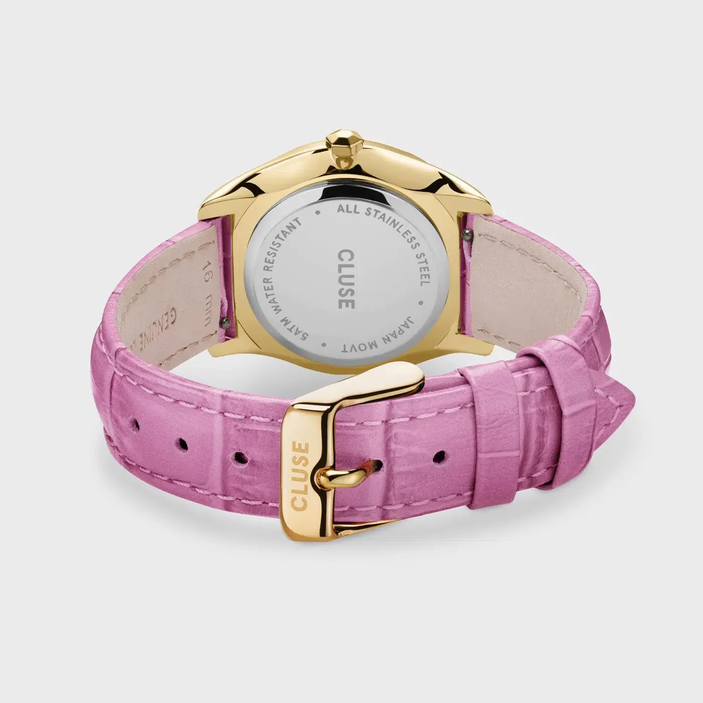 Féroce Petite Leather Croco Pink, Gold - Image 4