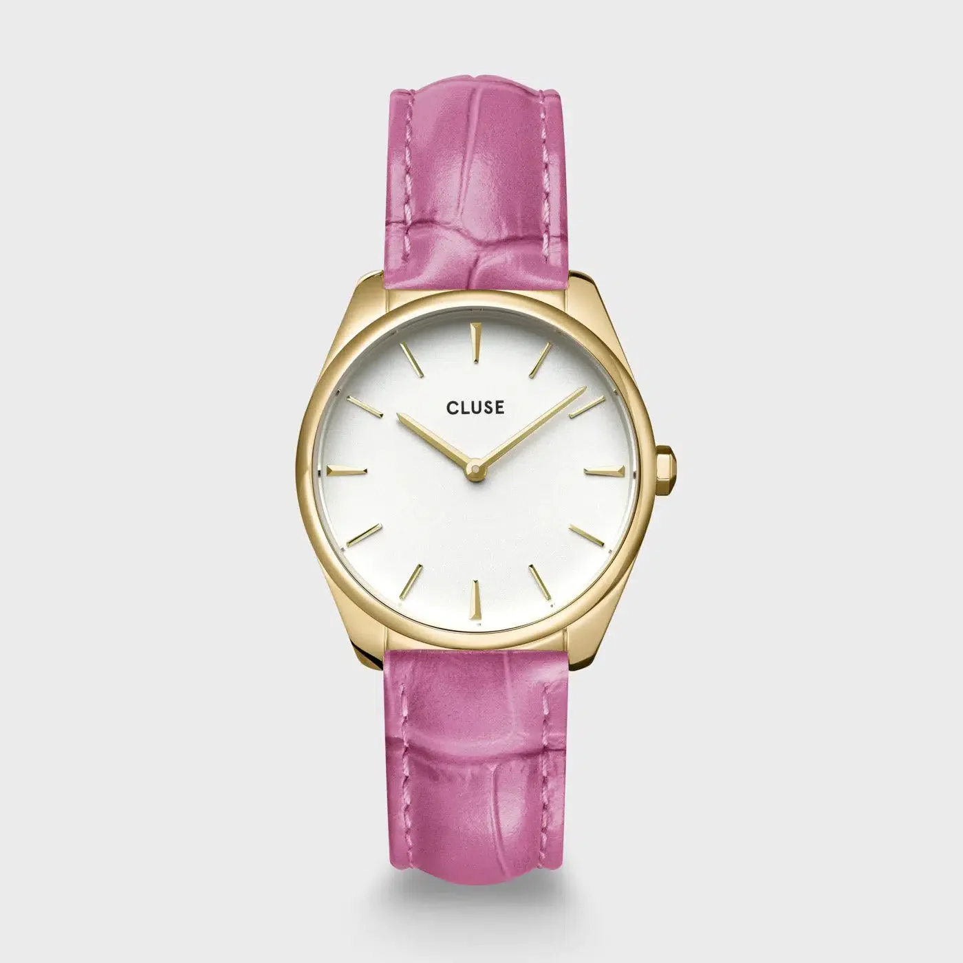 Féroce Petite Leather Croco Pink, Gold - Image 5