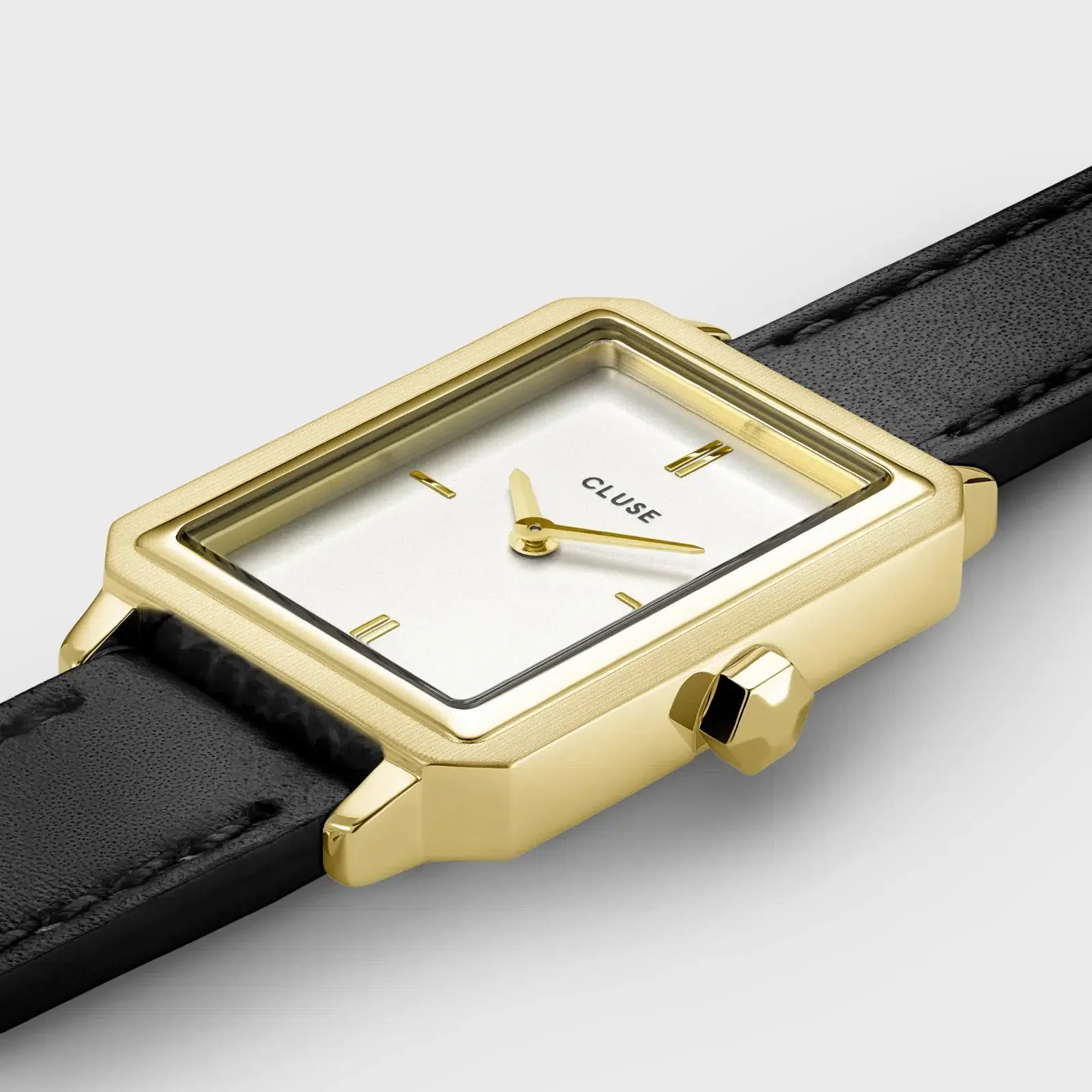 Fluette Watch Double Leather Black, Gold Colour - Image 2