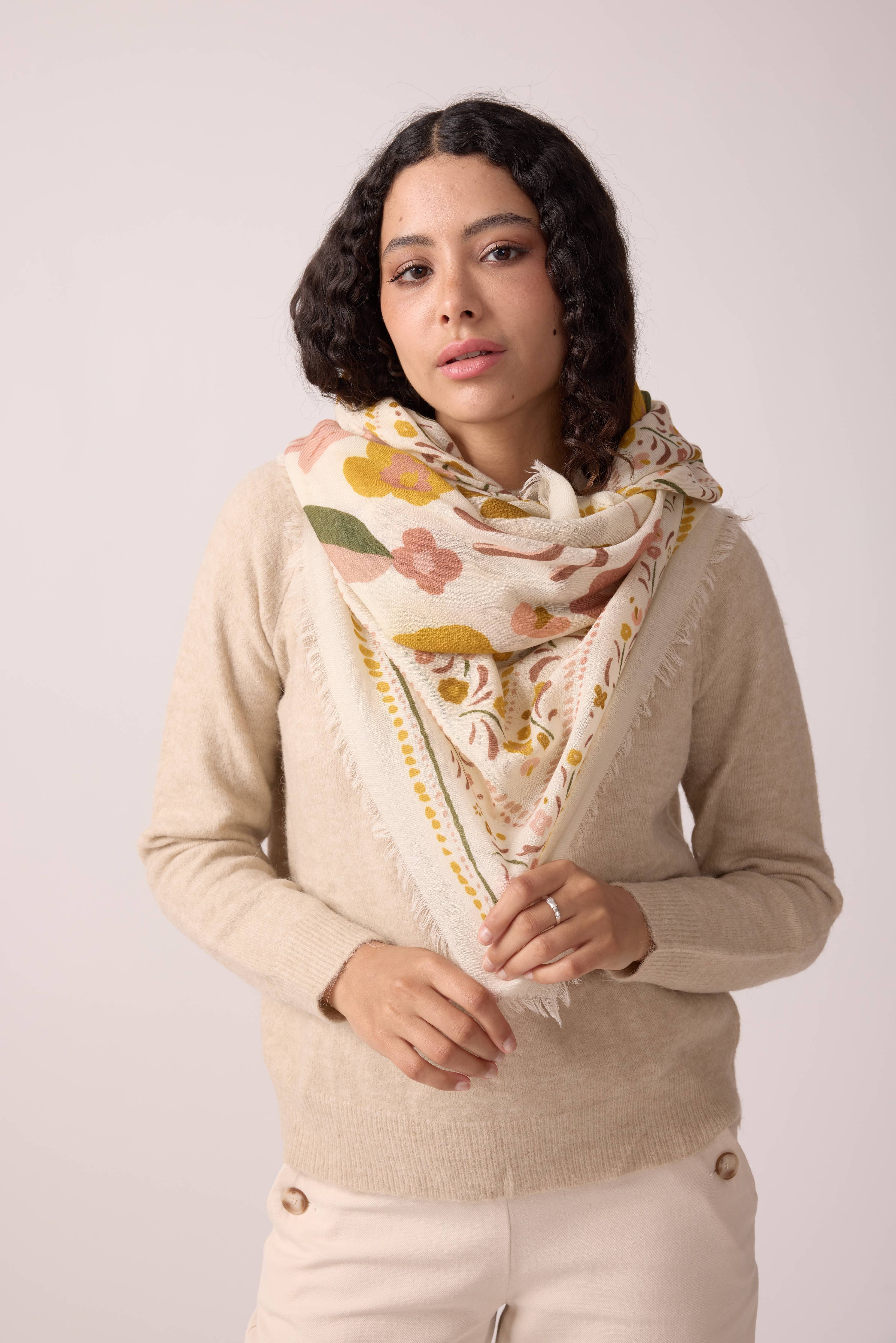 FOULARD LAINE ET SOIE BALKANS BRONZE - Image 4