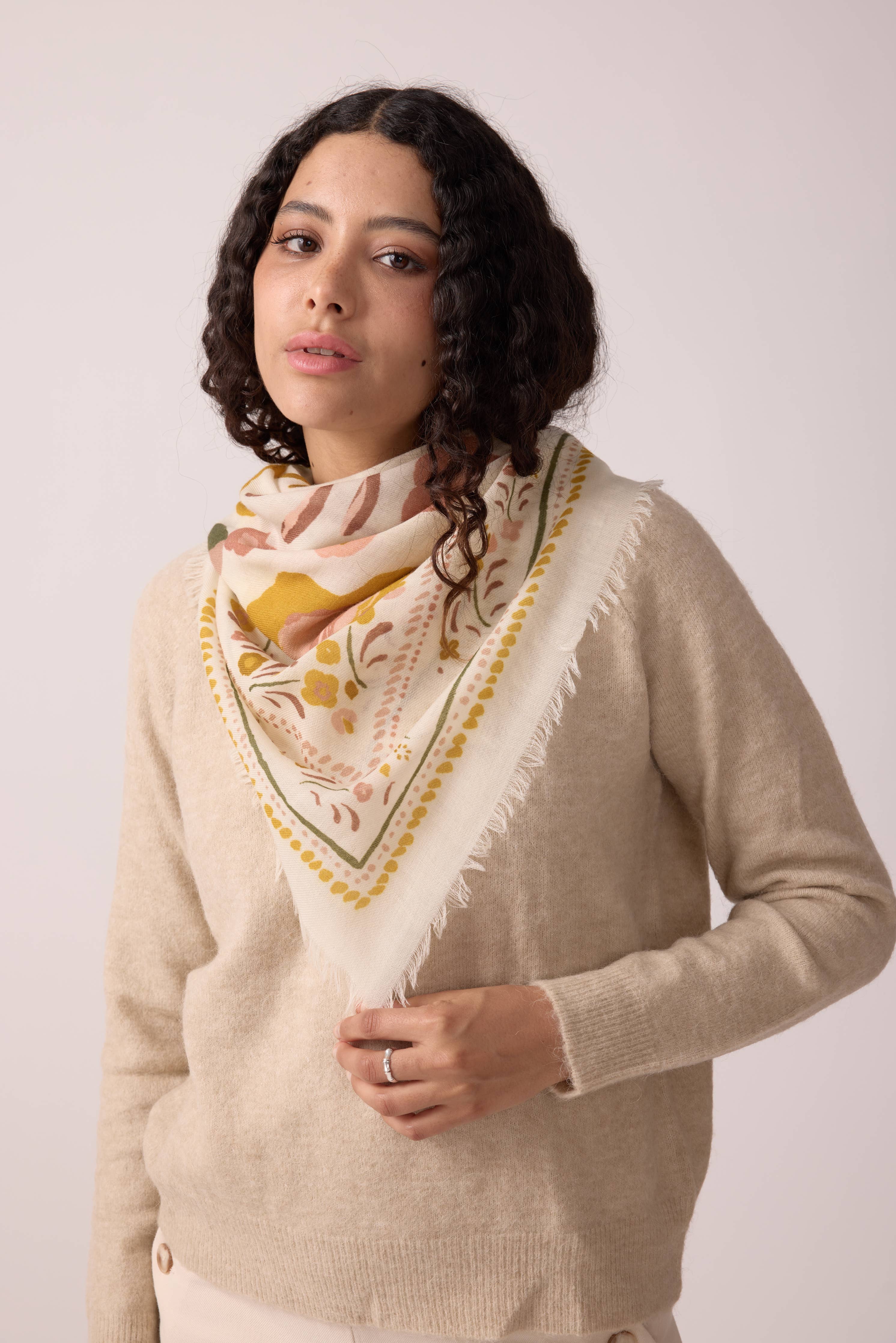 FOULARD LAINE ET SOIE BALKANS BRONZE - Image 5