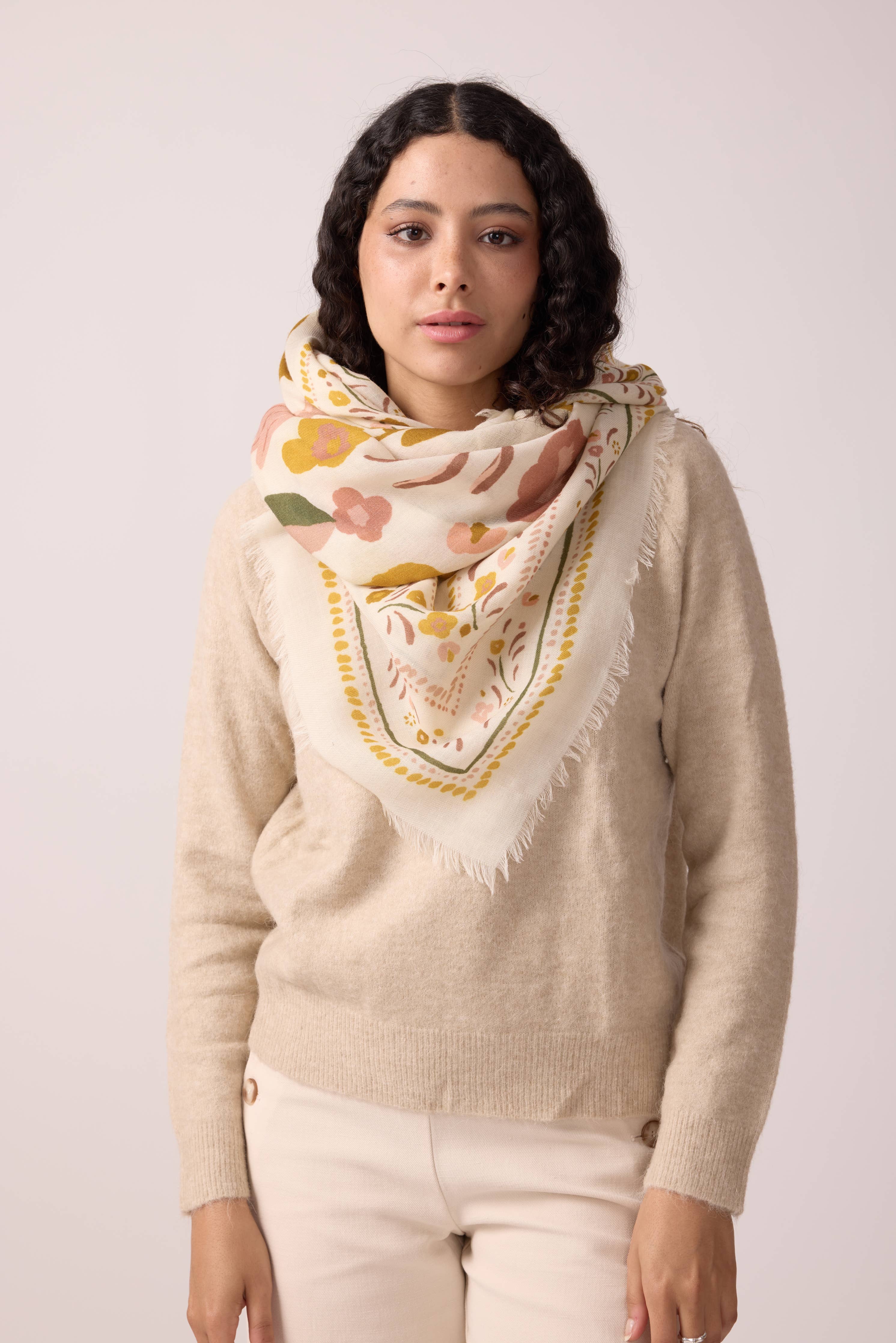 FOULARD LAINE ET SOIE BALKANS BRONZE - Image 6