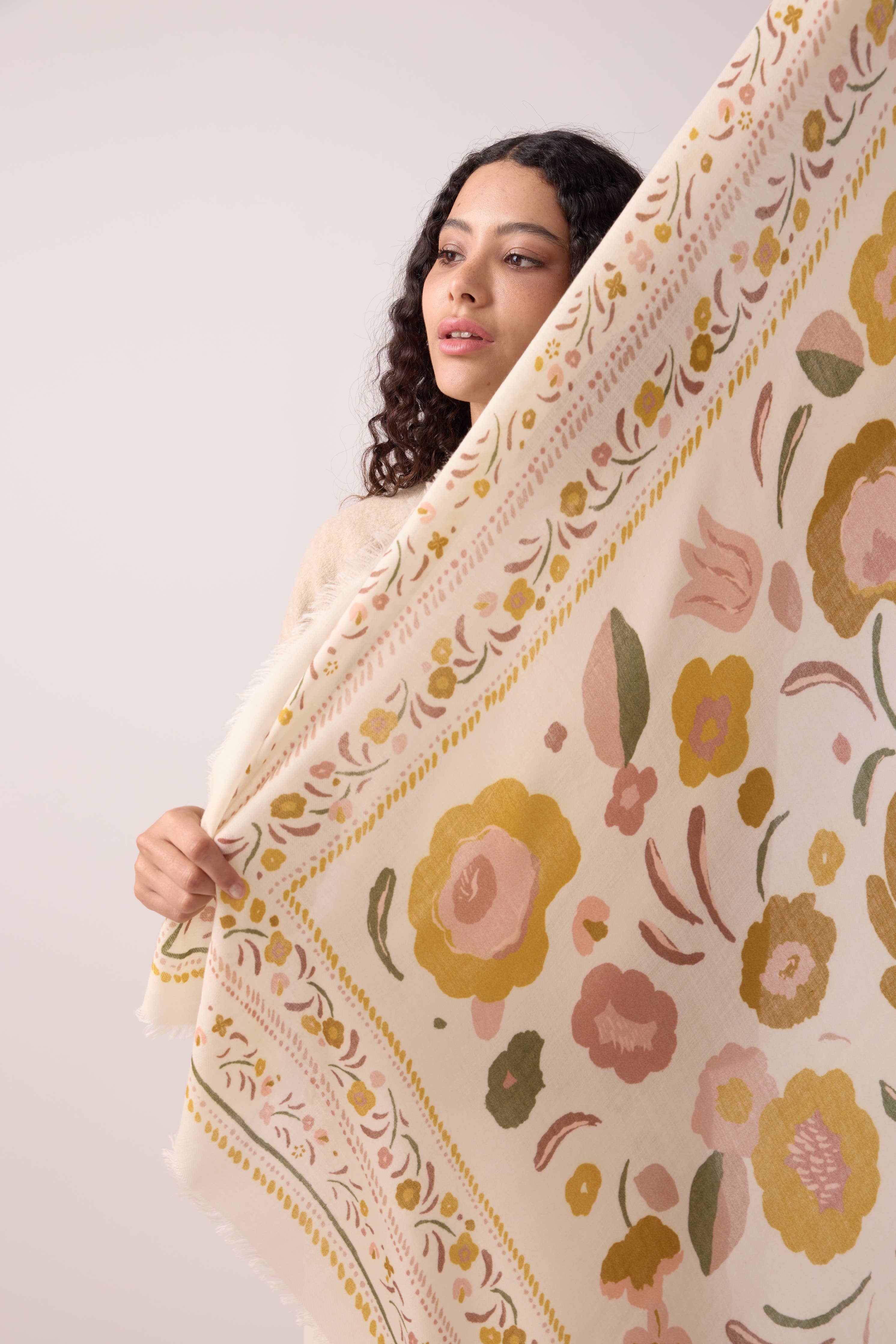 FOULARD LAINE ET SOIE BALKANS BRONZE - Image 9