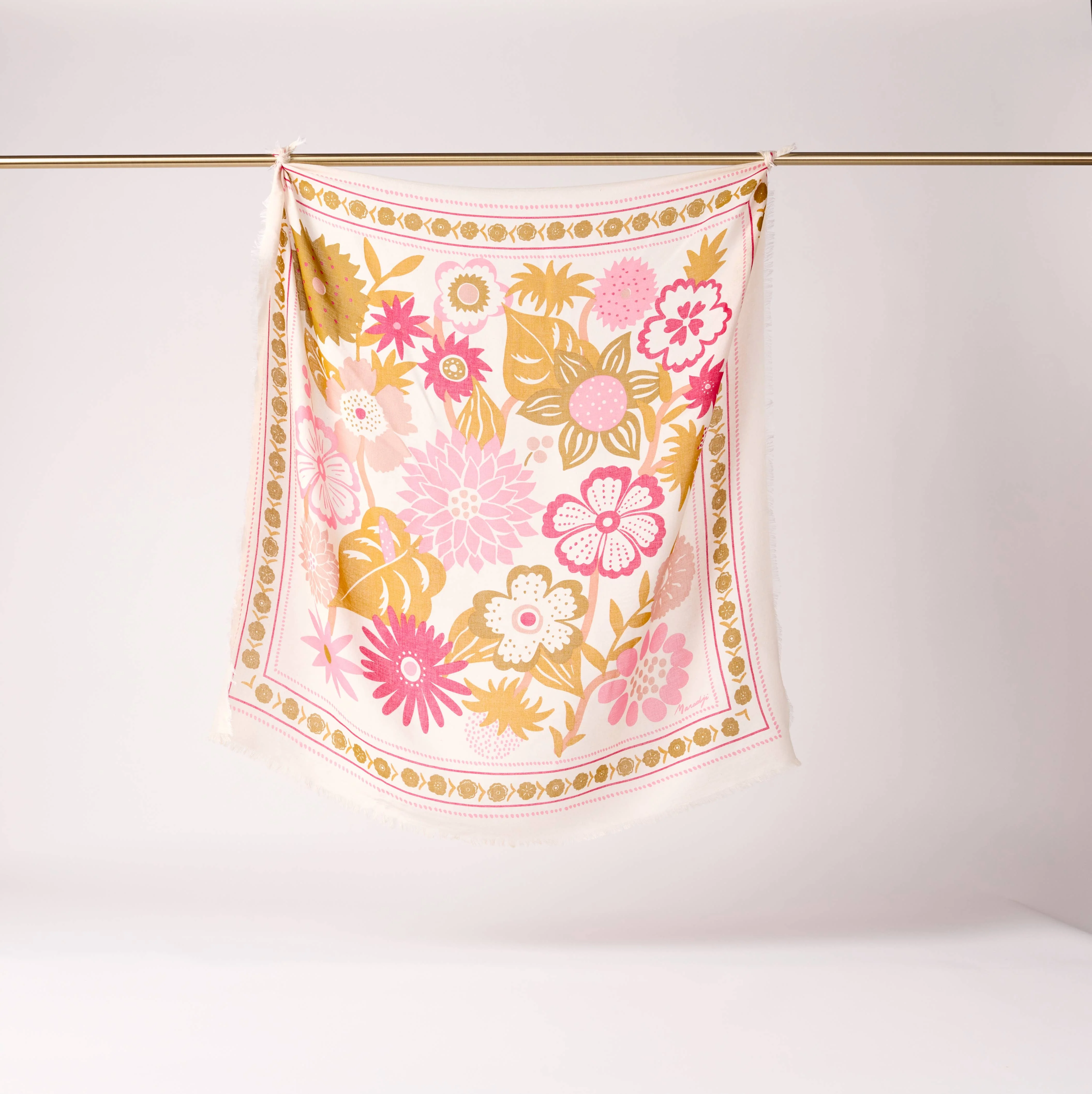 FOULARD LAINE WINTER BLOOM BRONZE - Image 7