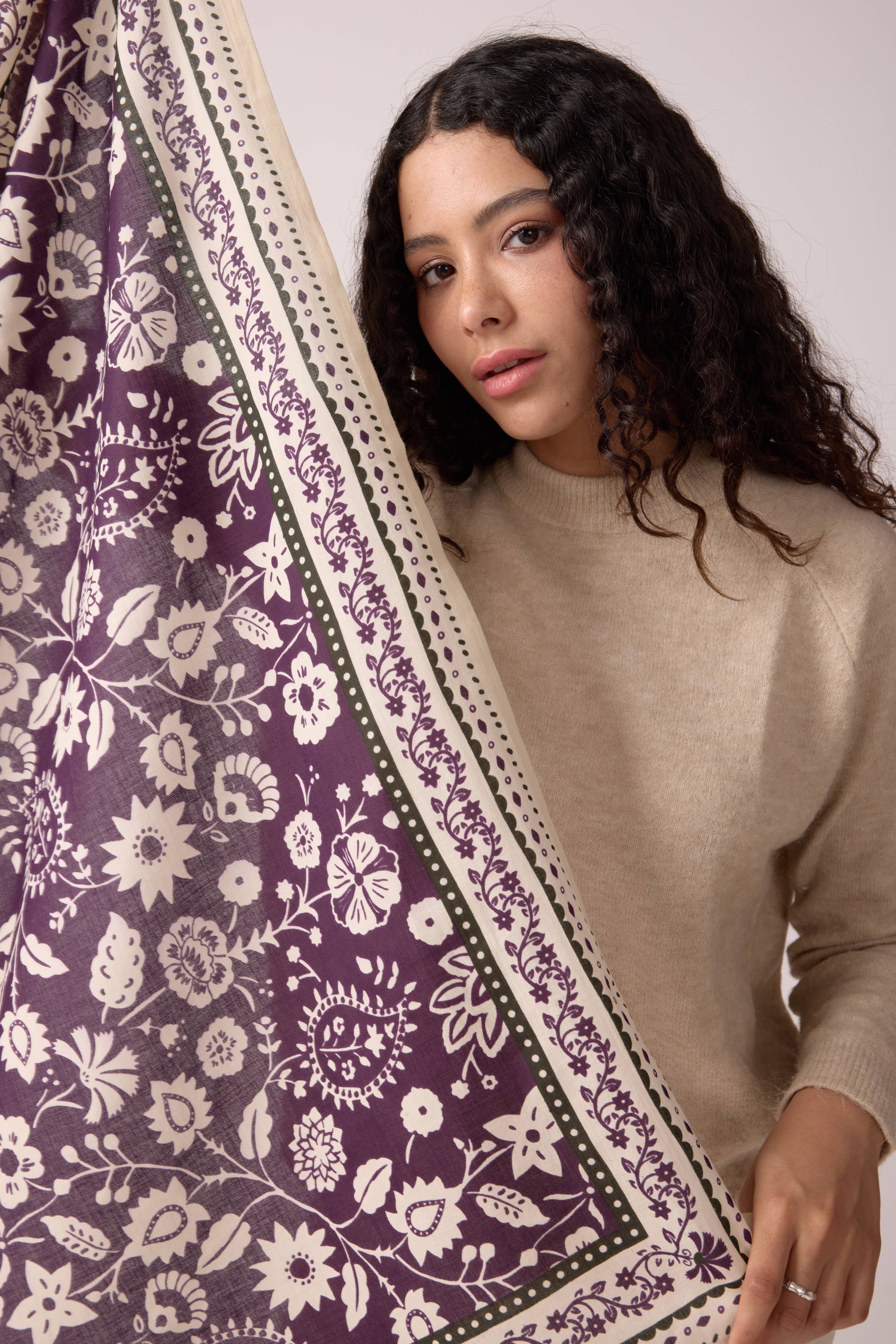 FOULARD TWILL DE COTON FIGUE INDIENNES - Image 4