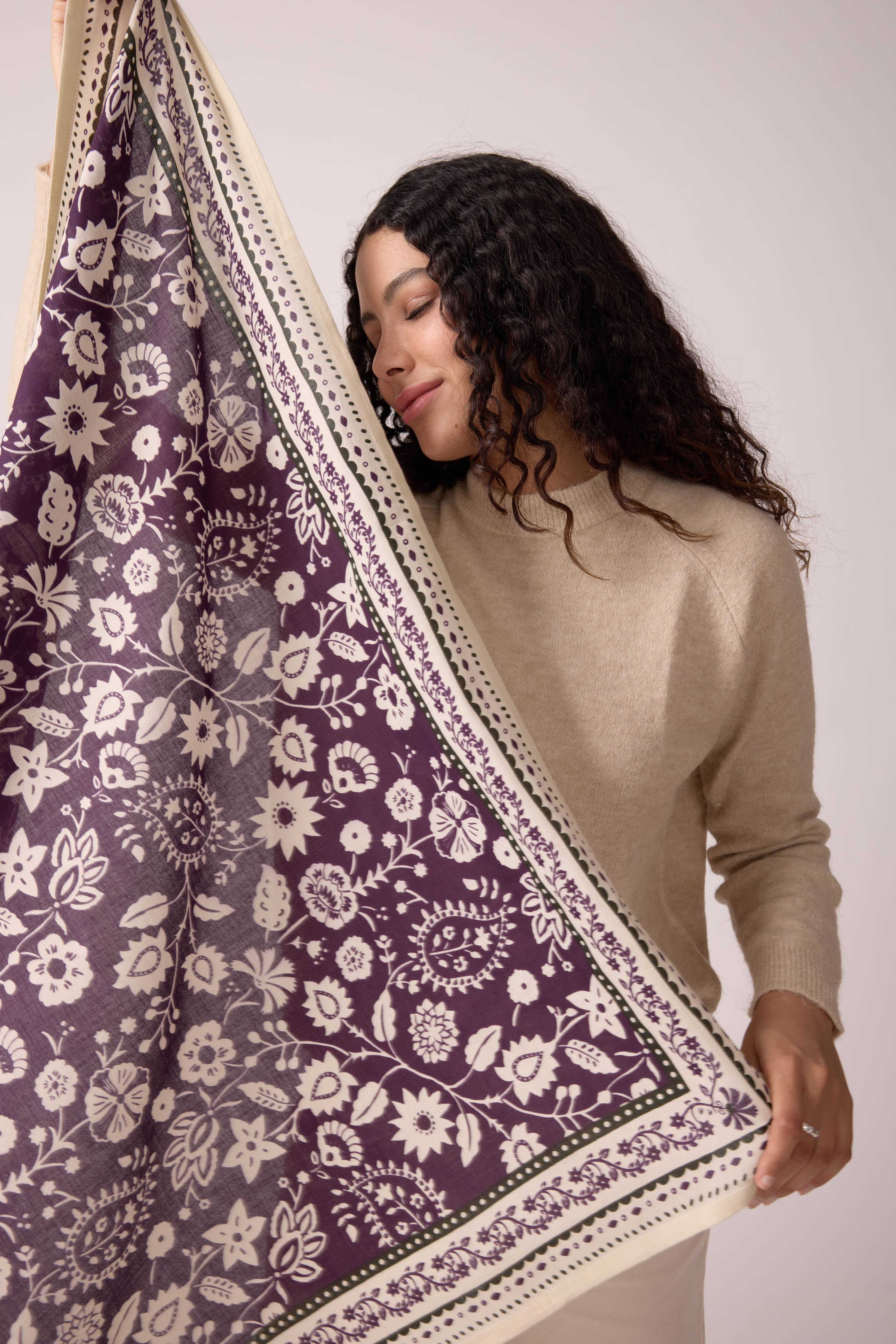FOULARD TWILL DE COTON FIGUE INDIENNES - Image 5