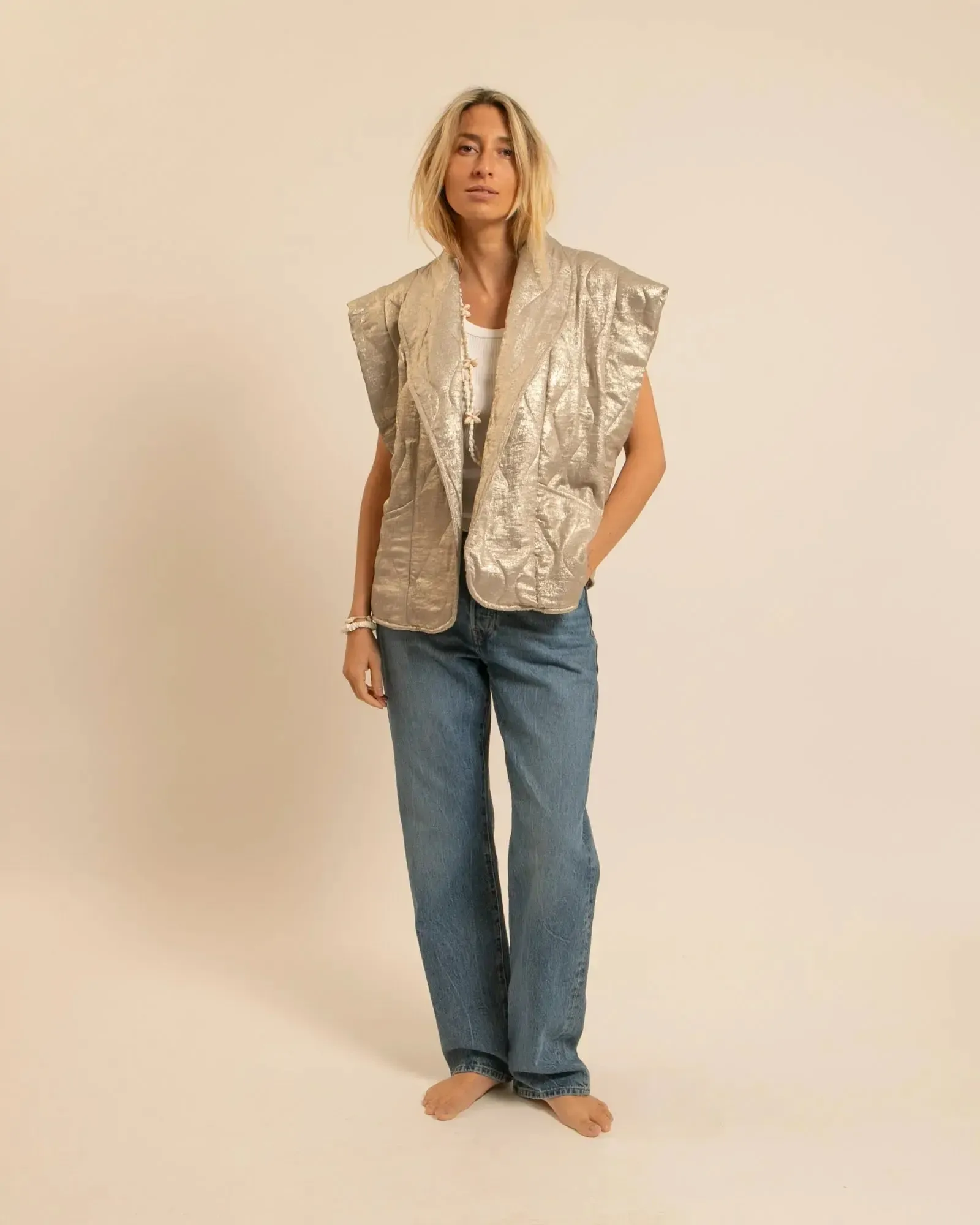 Gilet Brooklyn irisé gold