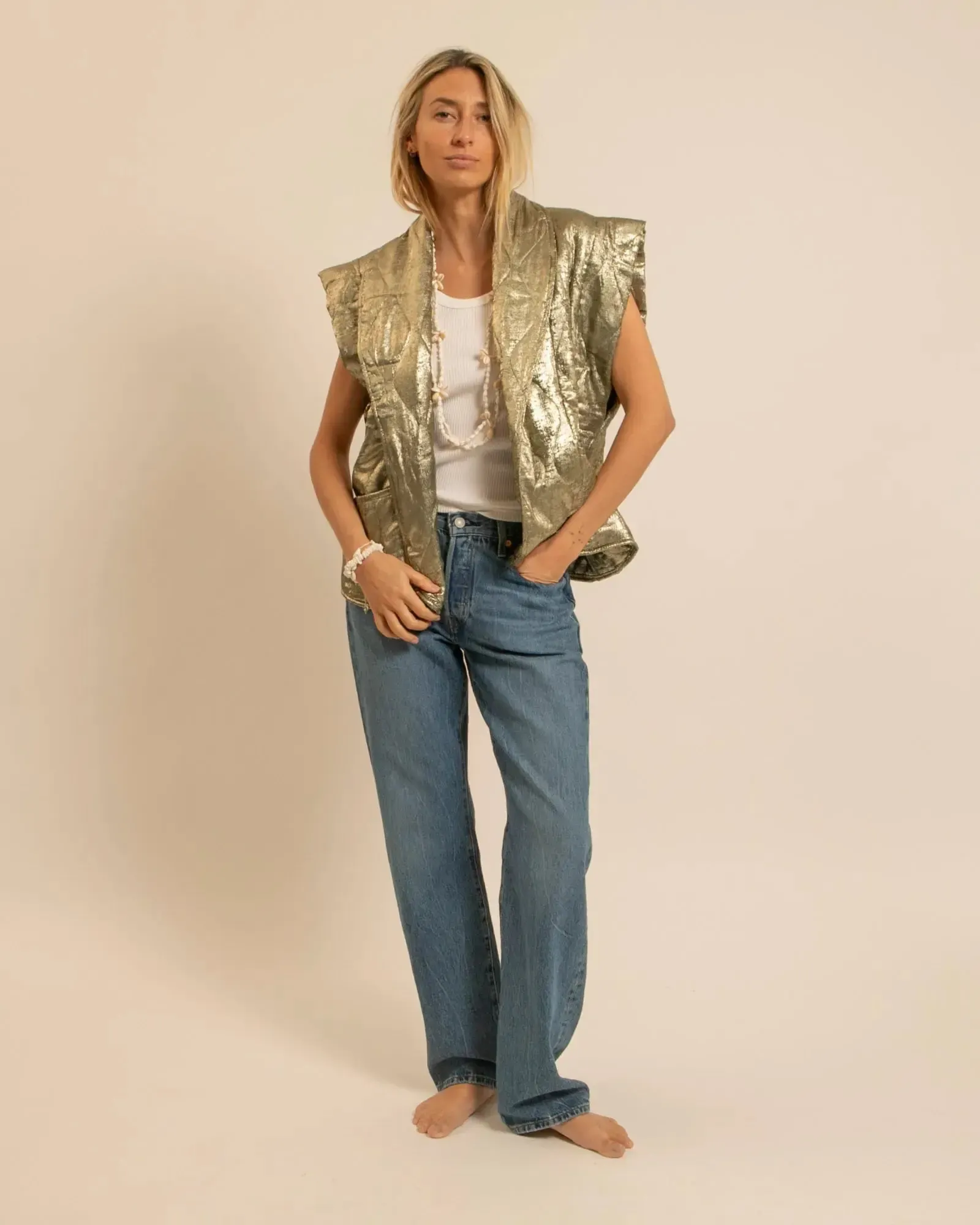 Gilet Brooklyn irisé kaki