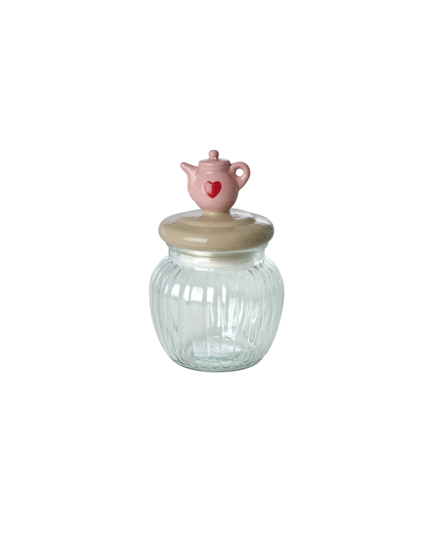 Glass Jar with Tea Cup Lid - Small