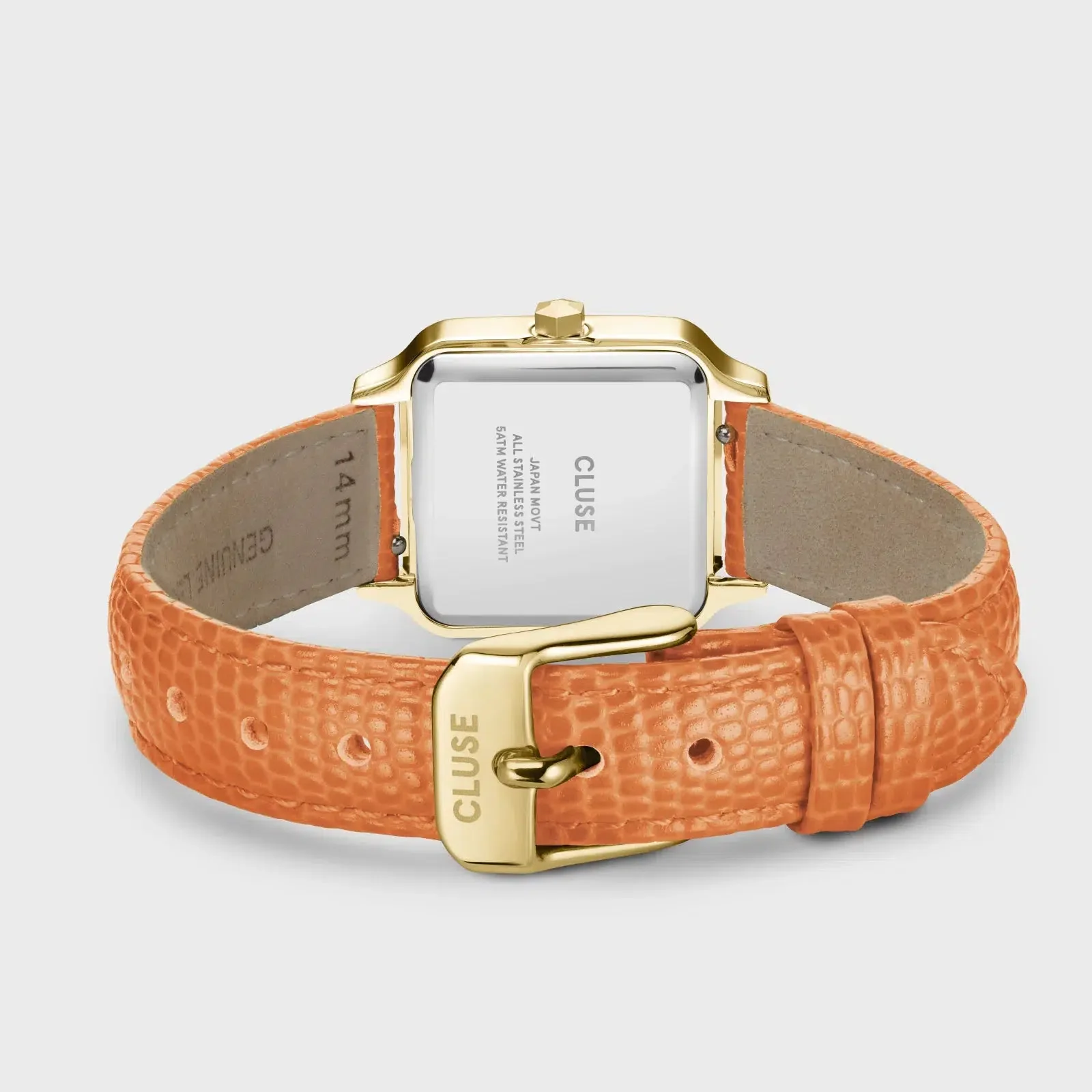 Gracieuse Petite Watch Leather, Apricot Lizard, Gold Colour - Image 2