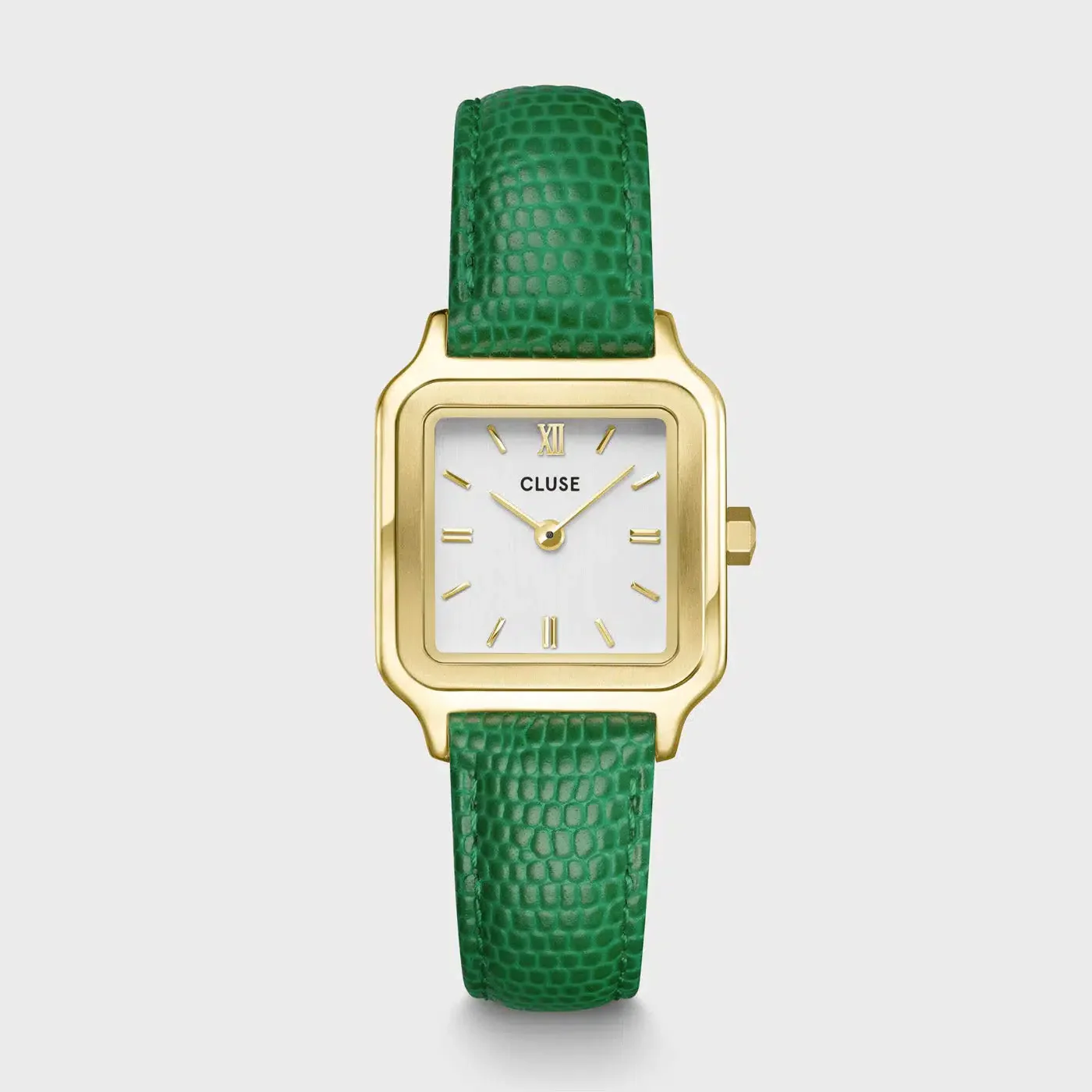 Gracieuse Petite Watch Leather, Emerald Green Lizard, Gold Colour - Image 2