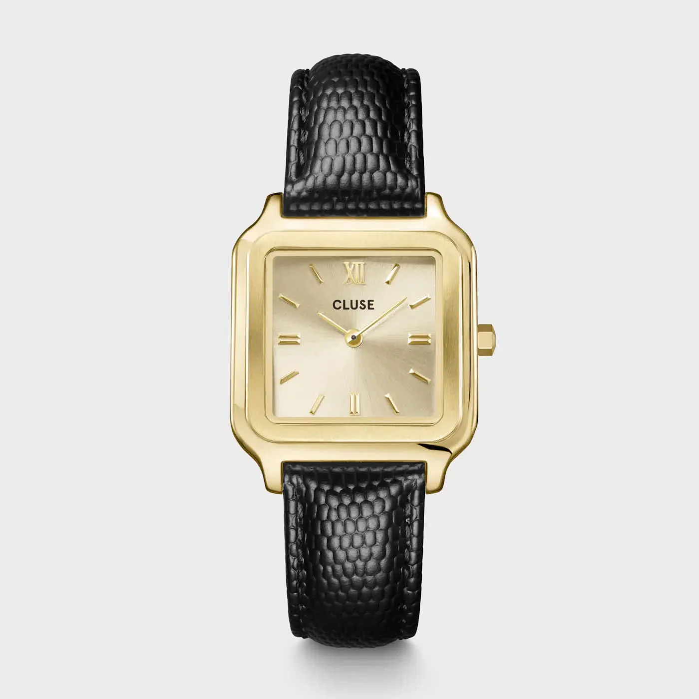 Gracieuse Watch Leather, Black Lizard, Gold Colour - Image 4