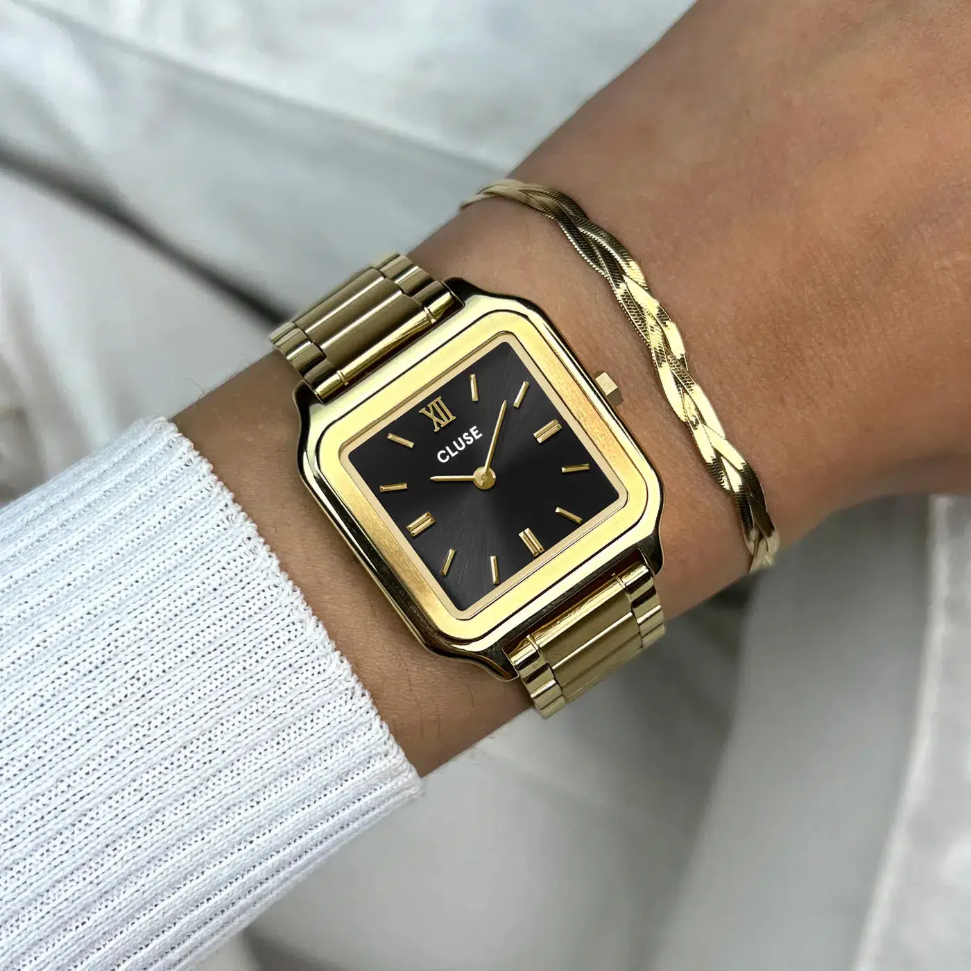Gracieuse Watch Steel, Black, Gold Colour - Image 4