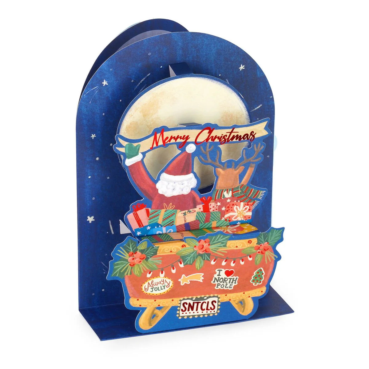 GREETING CARD - CARTE POP-UP - SLEIGH