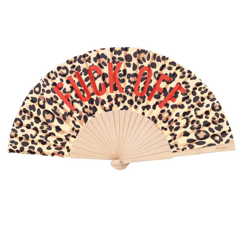 Hand fan 'fuck off' leopard
