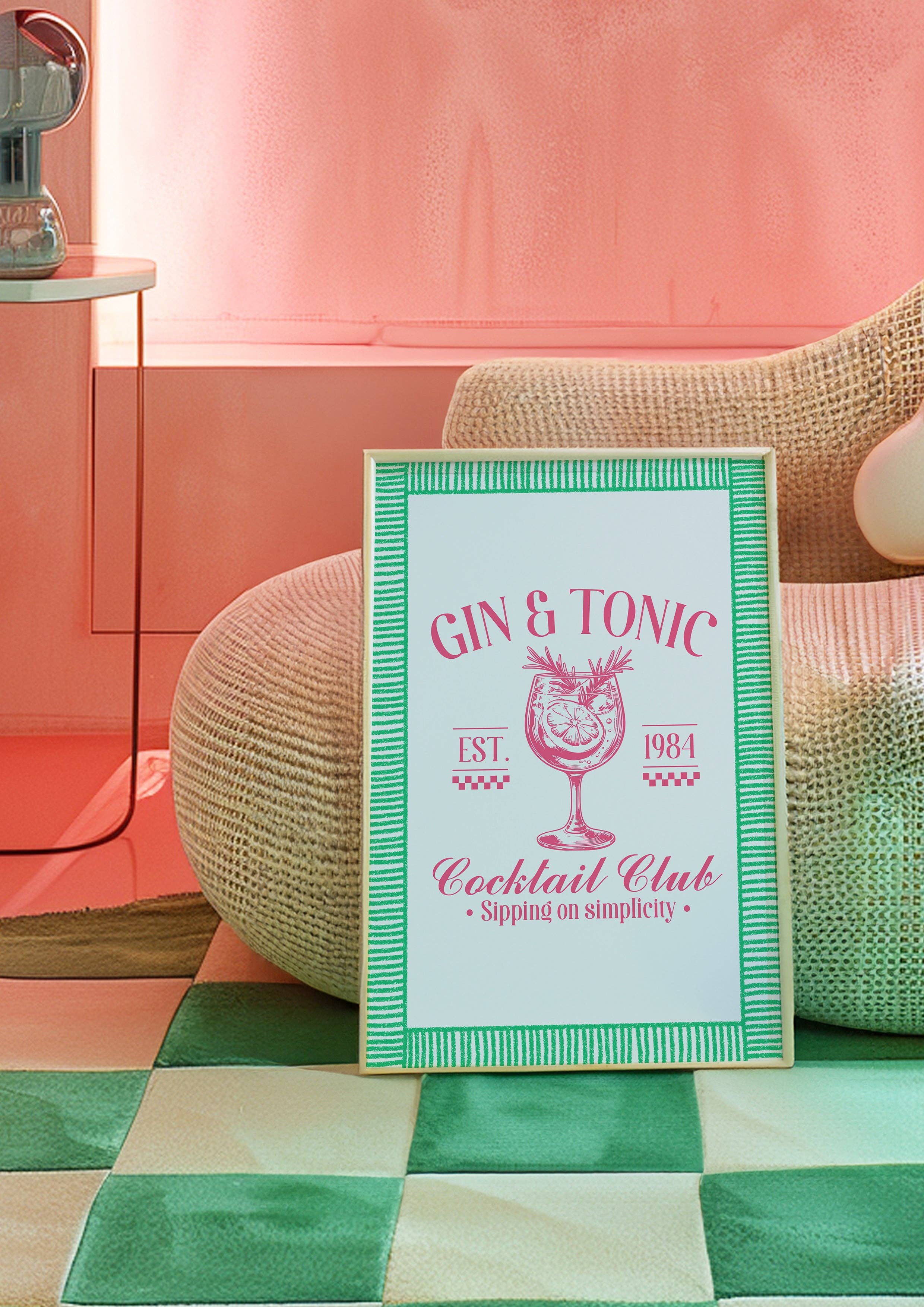 Imprimé Cocktail Gin & Tonic: Sans cadre / A3